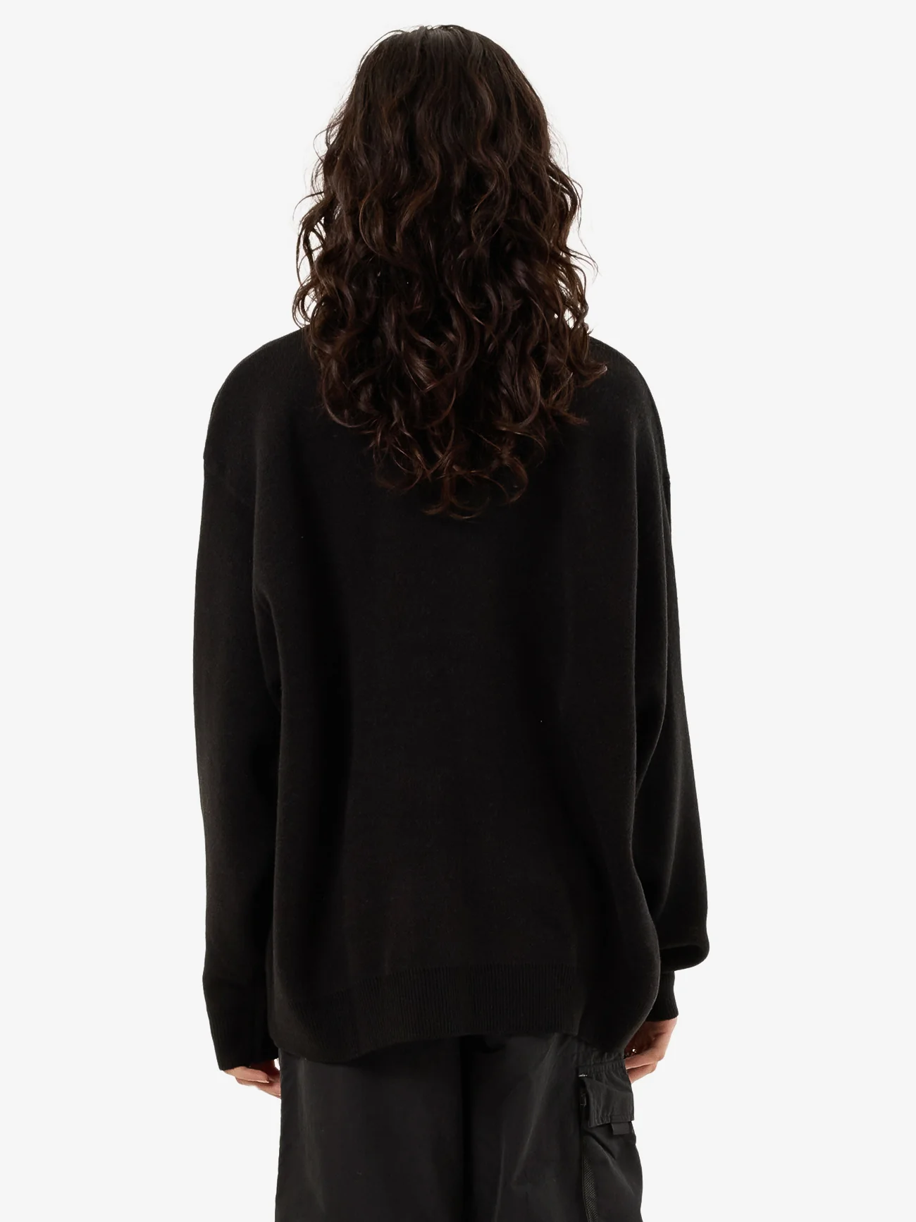 Cherub Box Fit Crew Knit - Black - Image 2
