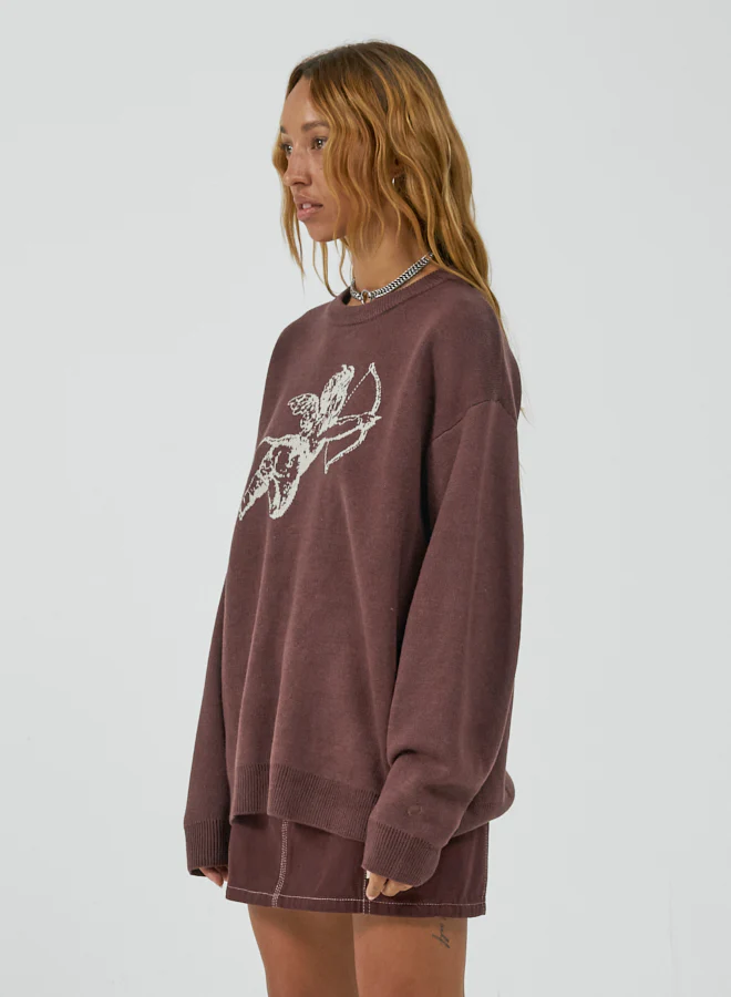 Cherub Box Fit Crew Knit - Fudge - Image 2