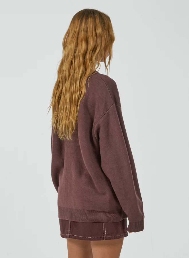 Cherub Box Fit Crew Knit - Fudge - Image 4