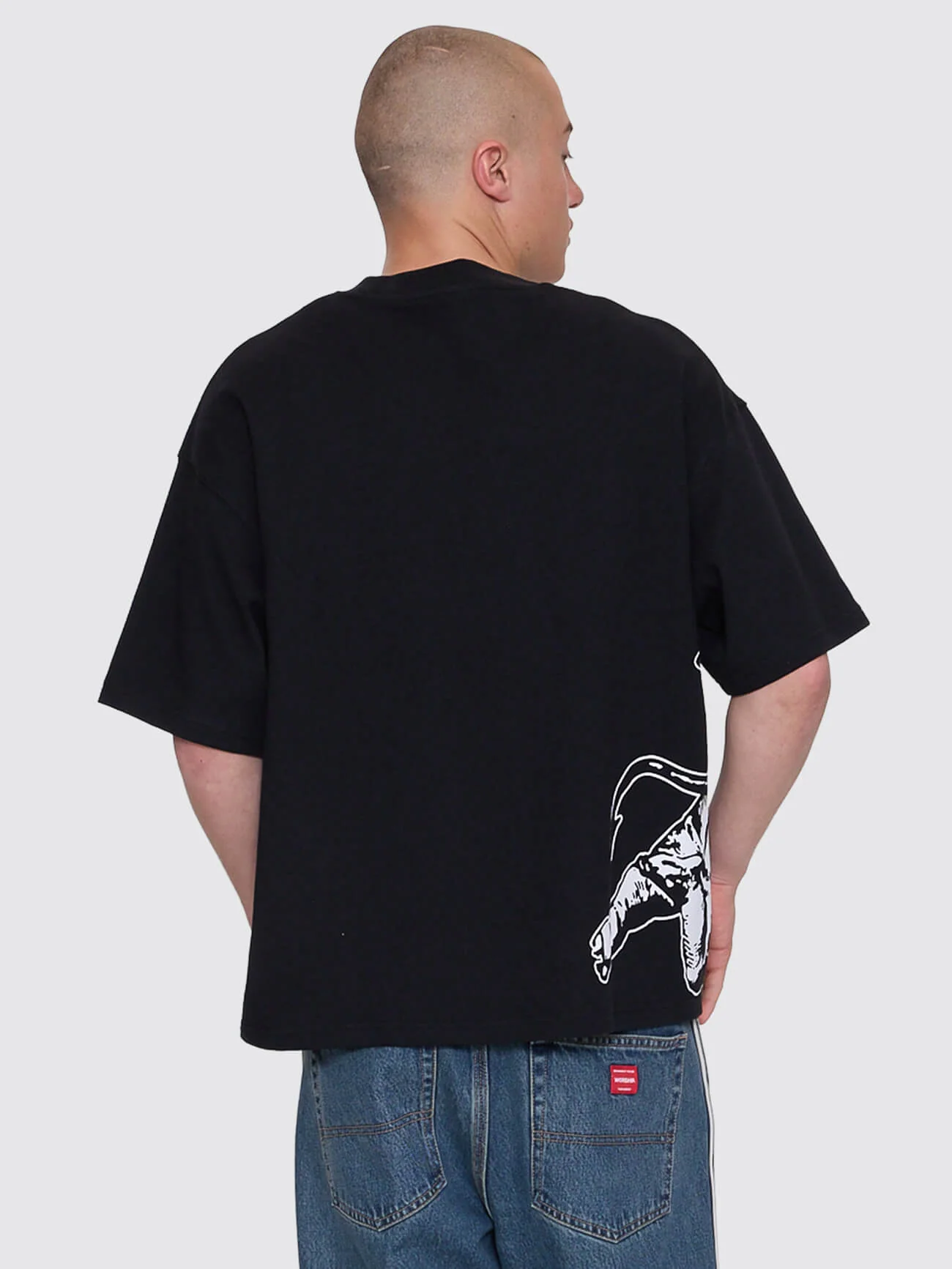 Cherub Box Fit Cropped Tee - Black - Image 5
