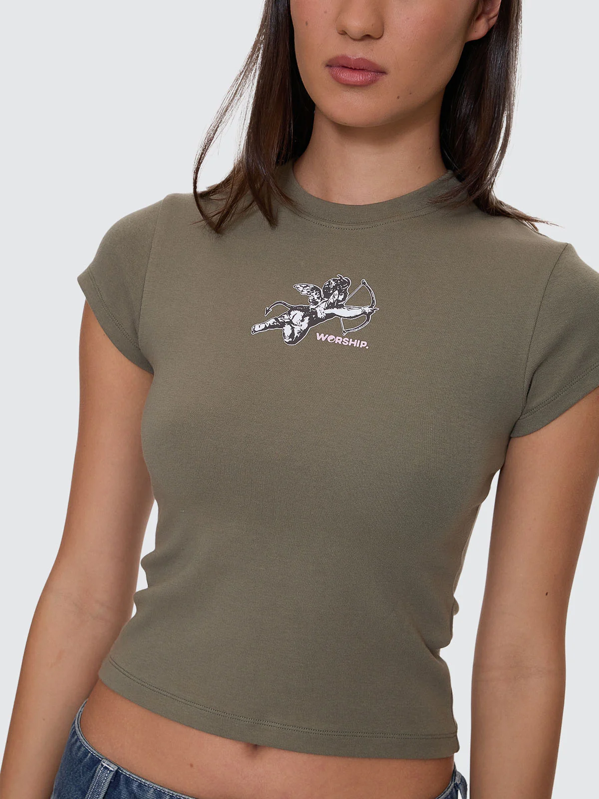 Cherub Cap Sleeve Tee - Kelp - Image 5