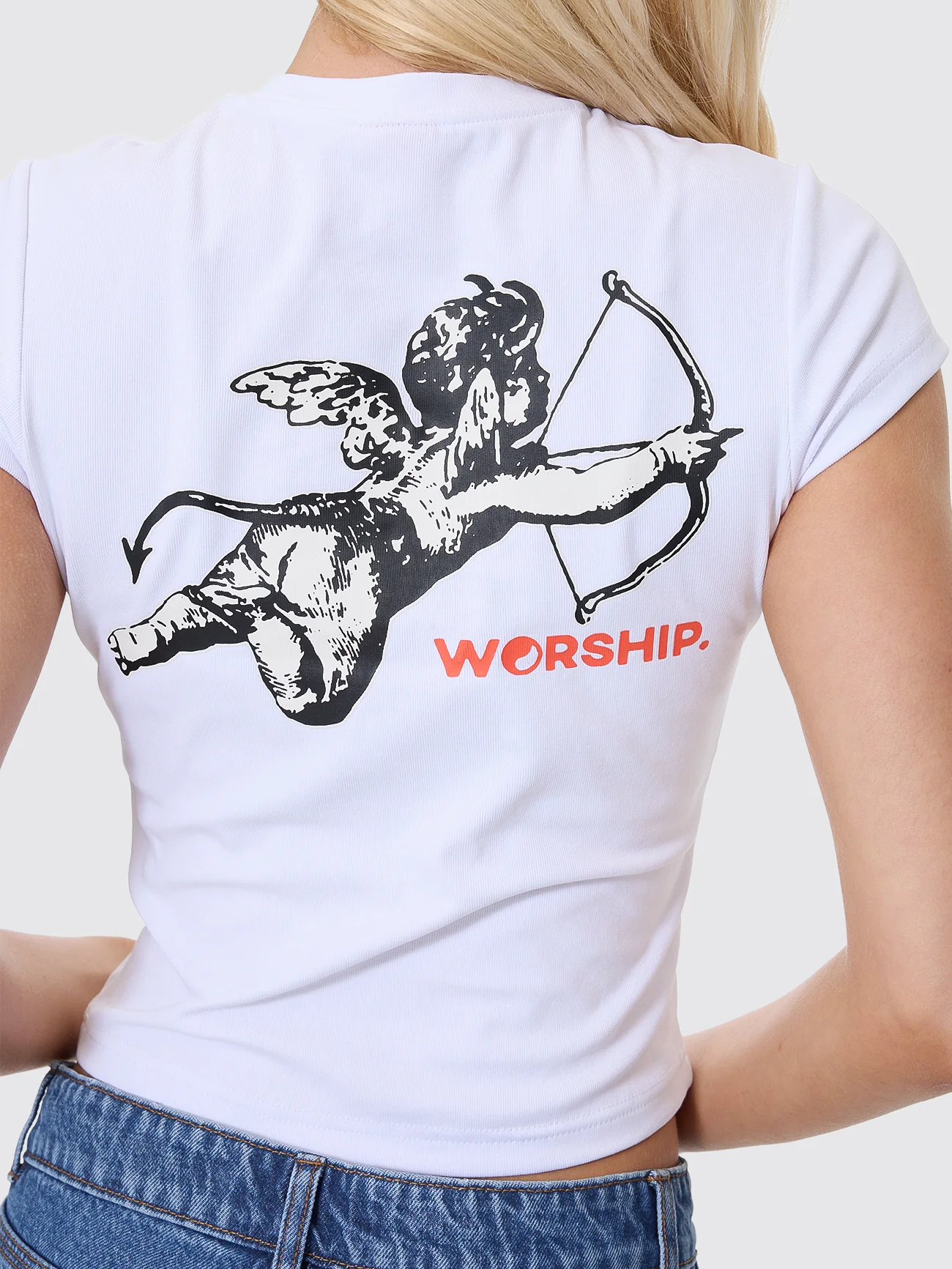Cherub Cap Sleeve Tee - White - Image 3