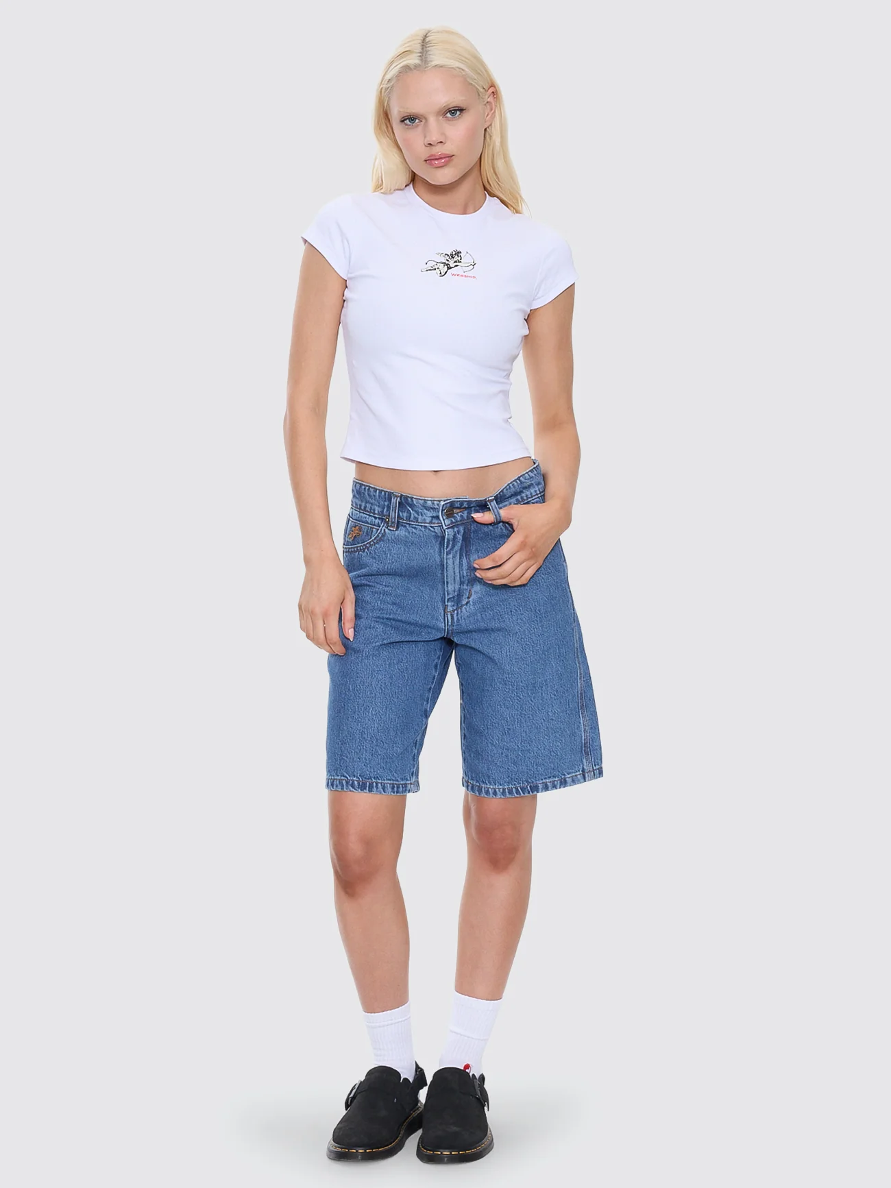 Cherub Cap Sleeve Tee - White - Image 5
