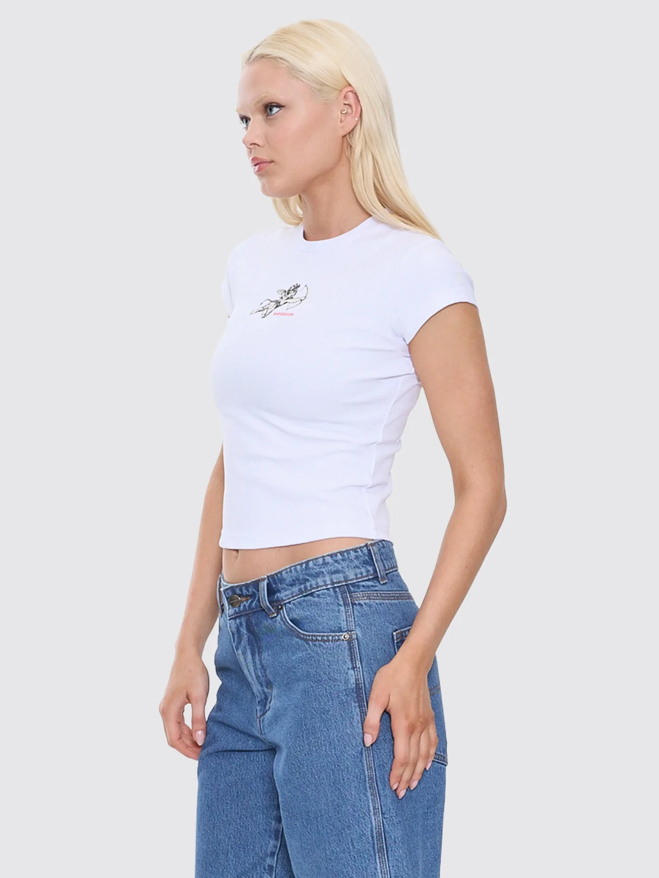 Cherub Cap Sleeve Tee - White - Image 6
