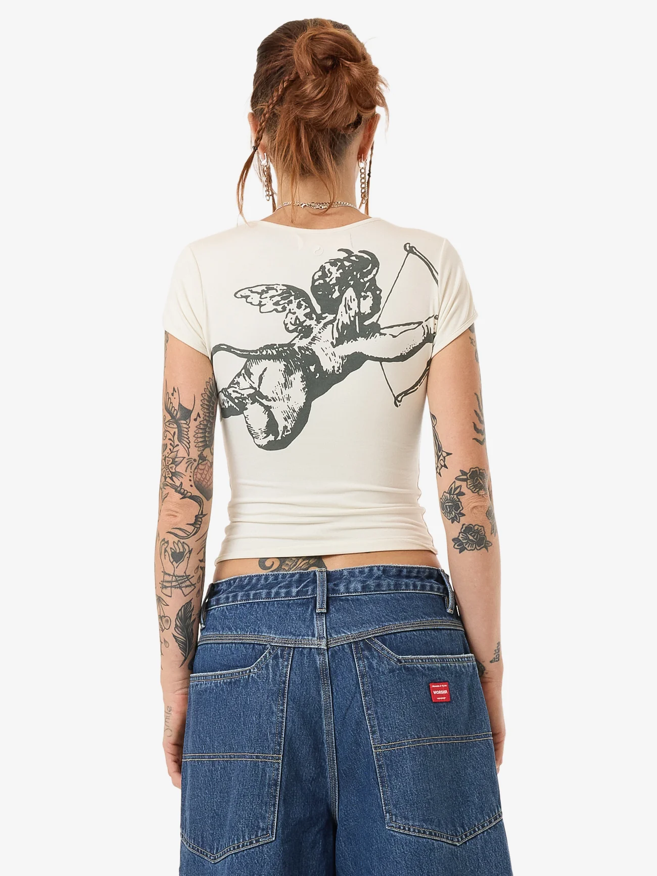 Cherub Cap Sleeve Tee - Bone - Image 2