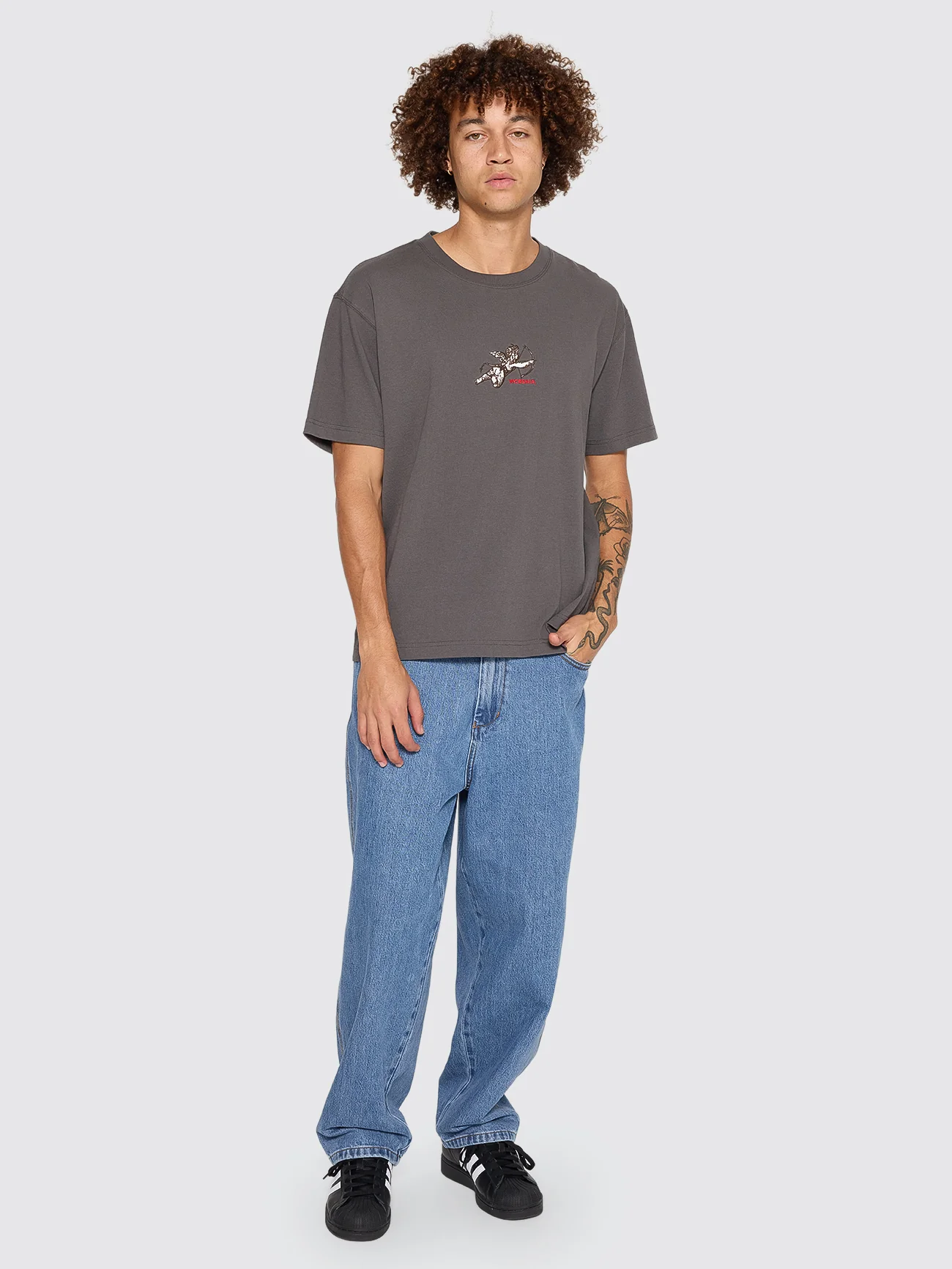 Cherub Heavyweight Embro Tee - Worn Black - Image 5