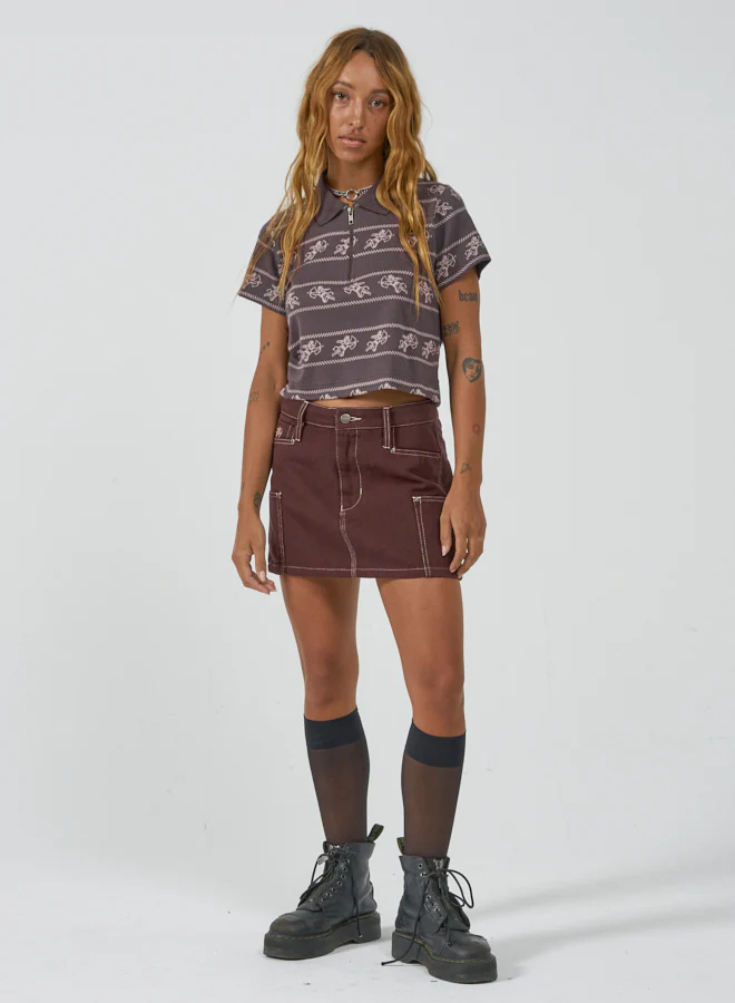 Cherub Jacquard Stripe Polo - Fudge - Image 5