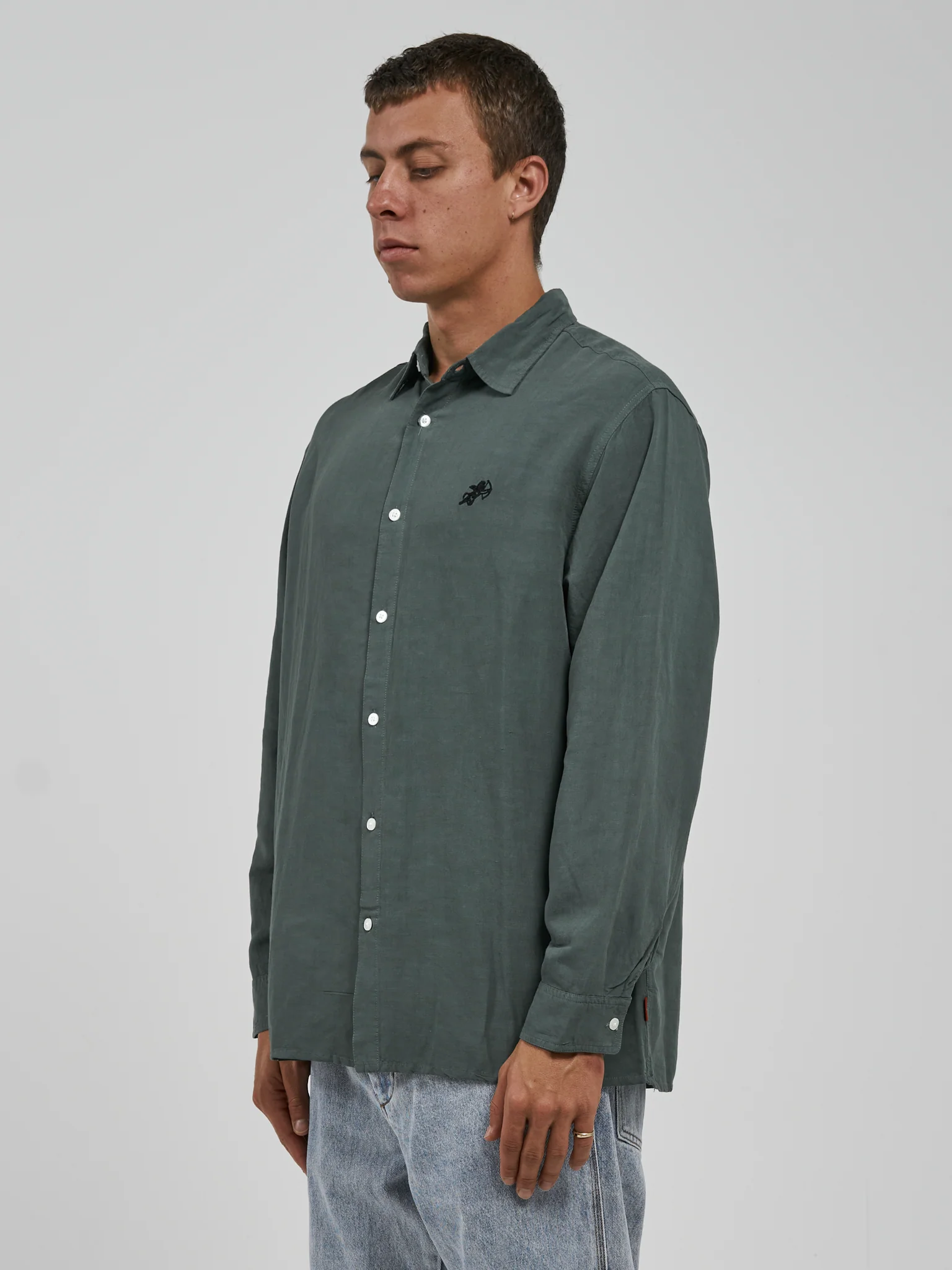 Cherub Long Sleeve Shirt - Hedge Green - Image 2