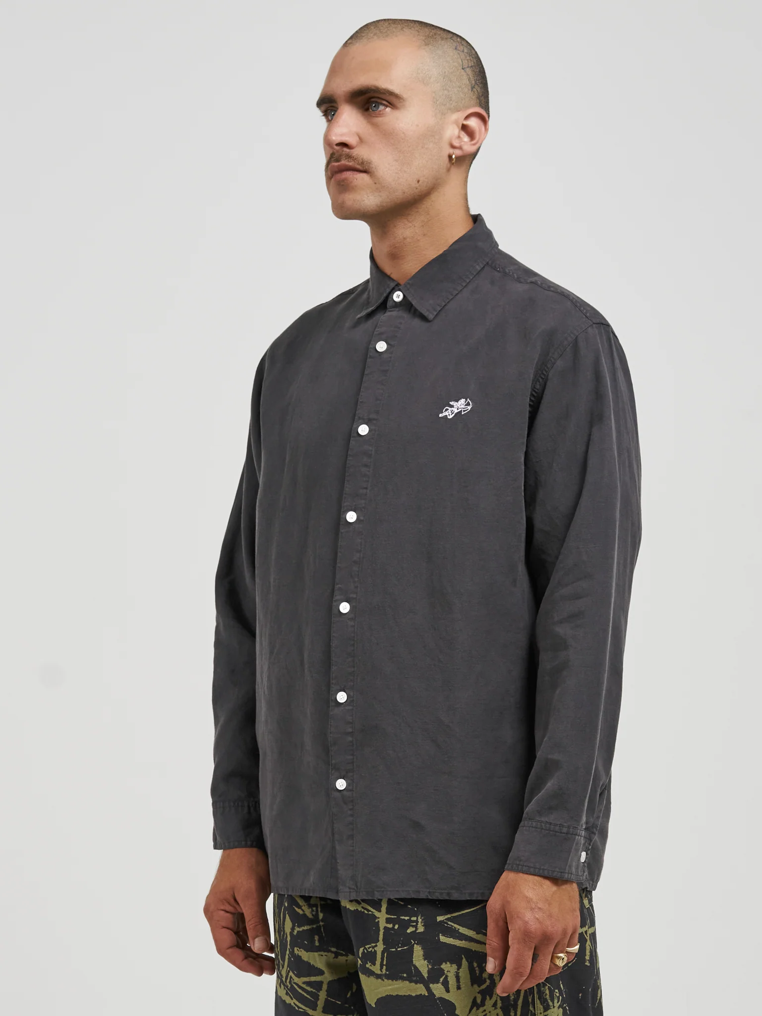 Cherub Long Sleeve Shirt - Worn Black - Image 2