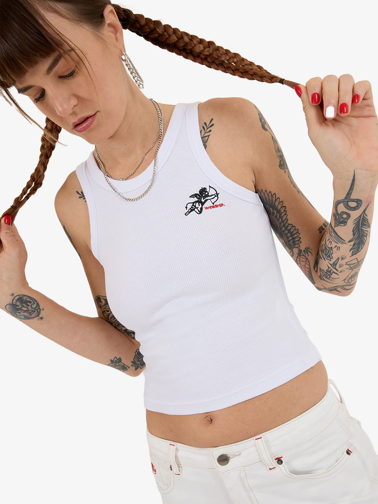 Cherub Longline Tank - White - Image 6