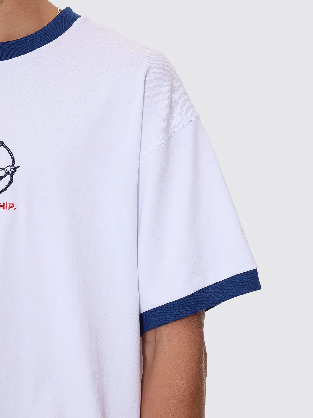 Cherub Oversize Ringer Tee - White - Image 7