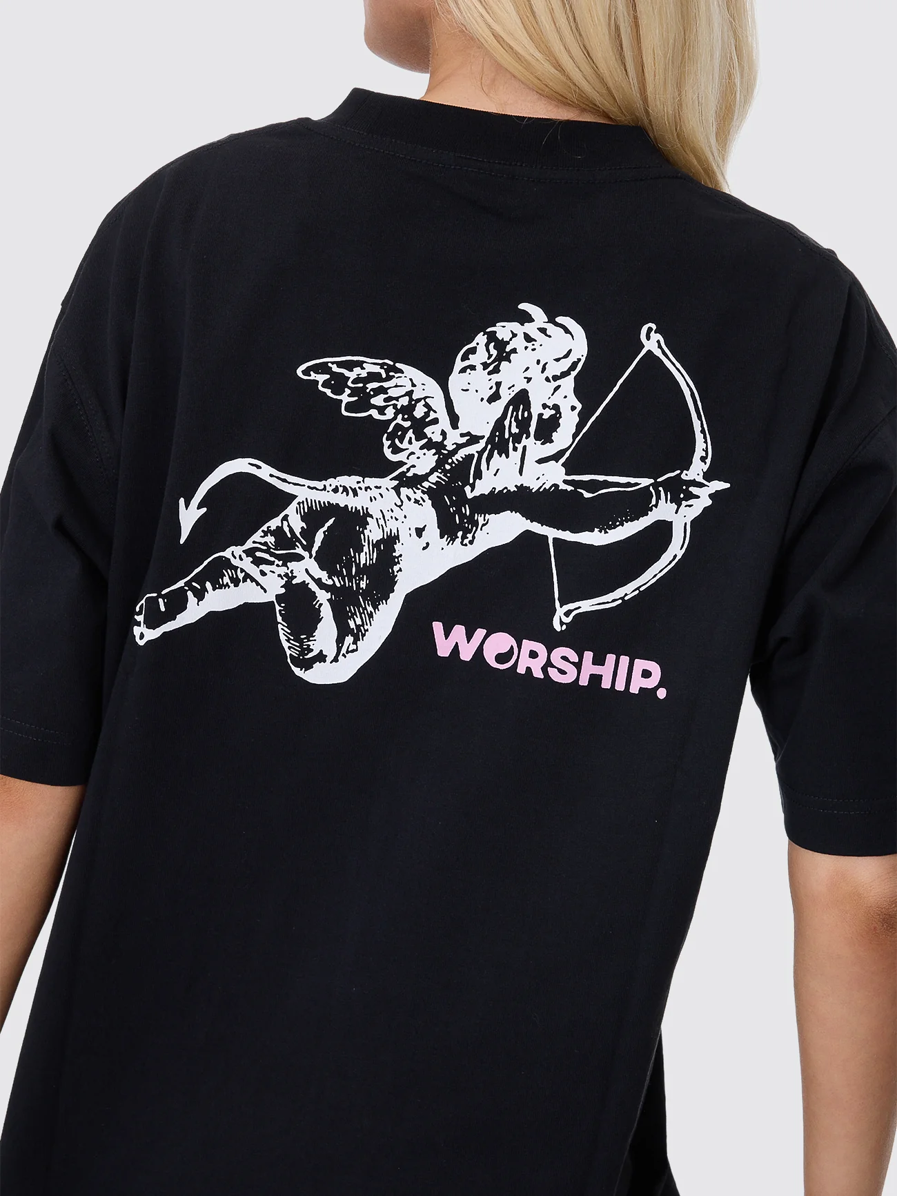 Cherub Oversized Fit Tee - Black - Image 7