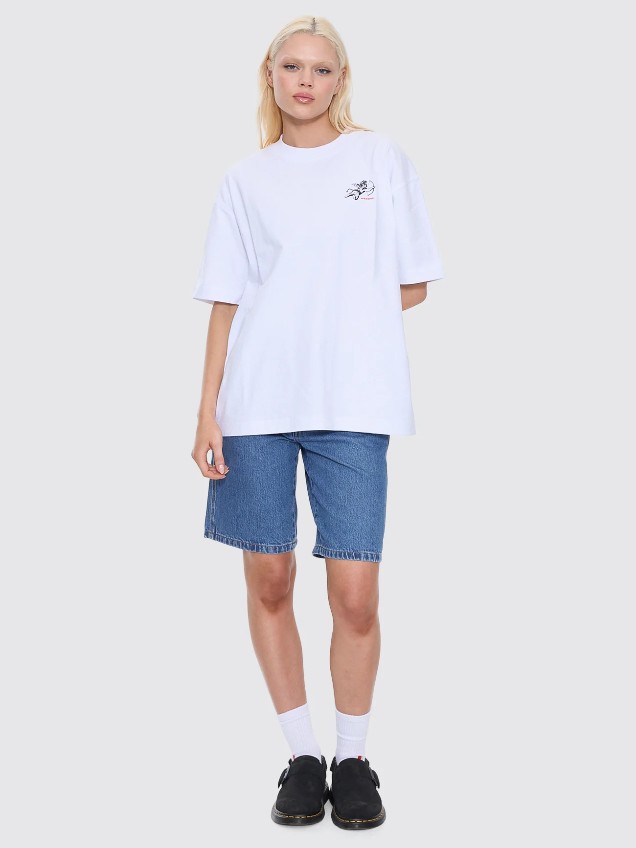 Cherub Oversized Fit Tee - White - Image 4