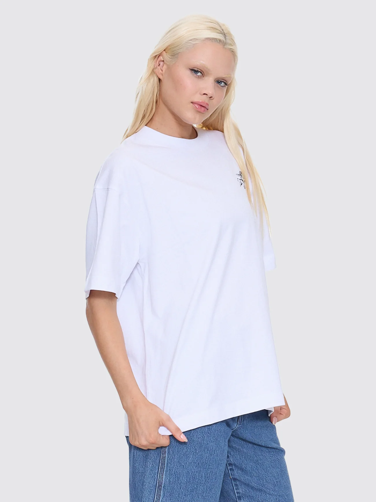 Cherub Oversized Fit Tee - White - Image 7