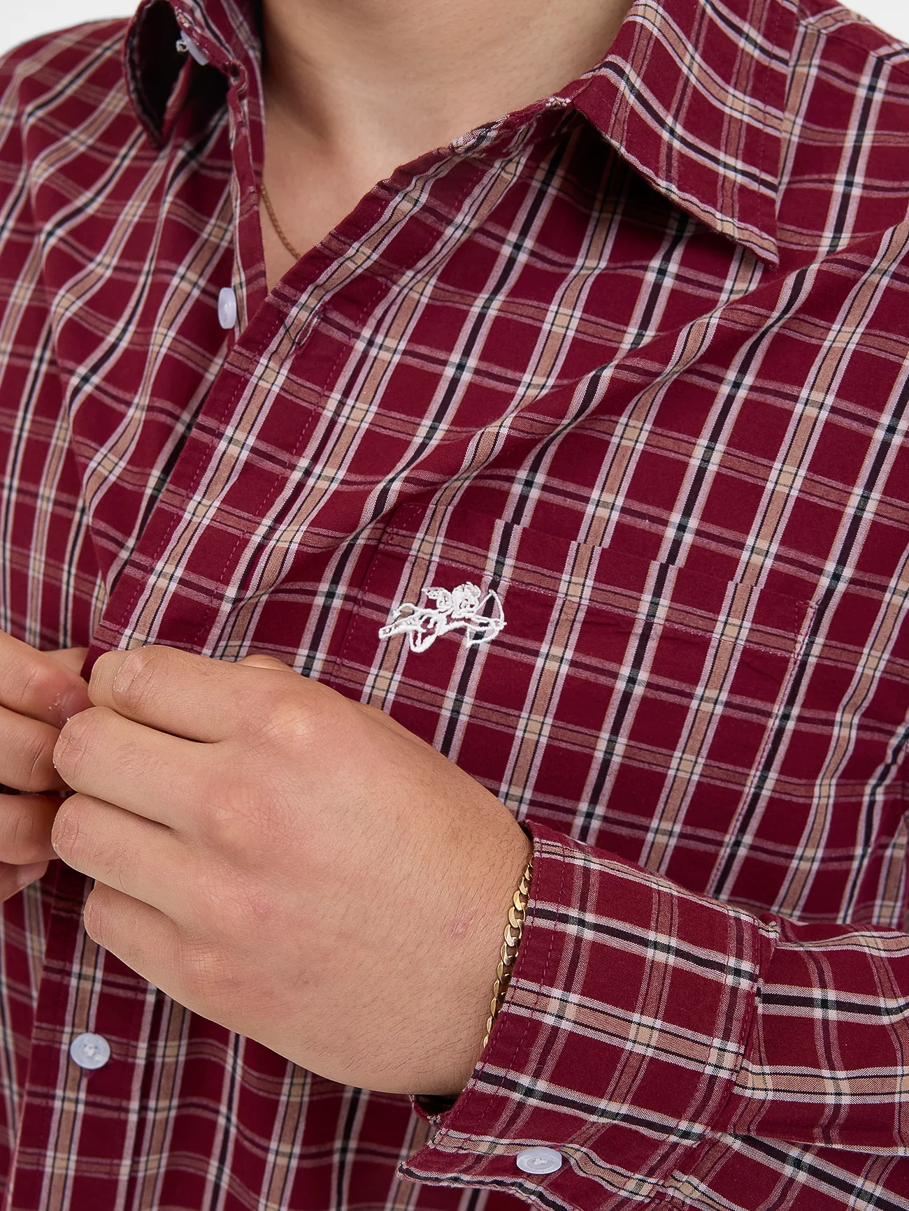 Cherub Pocket Long Sleeve Shirt - Wine - Image 6