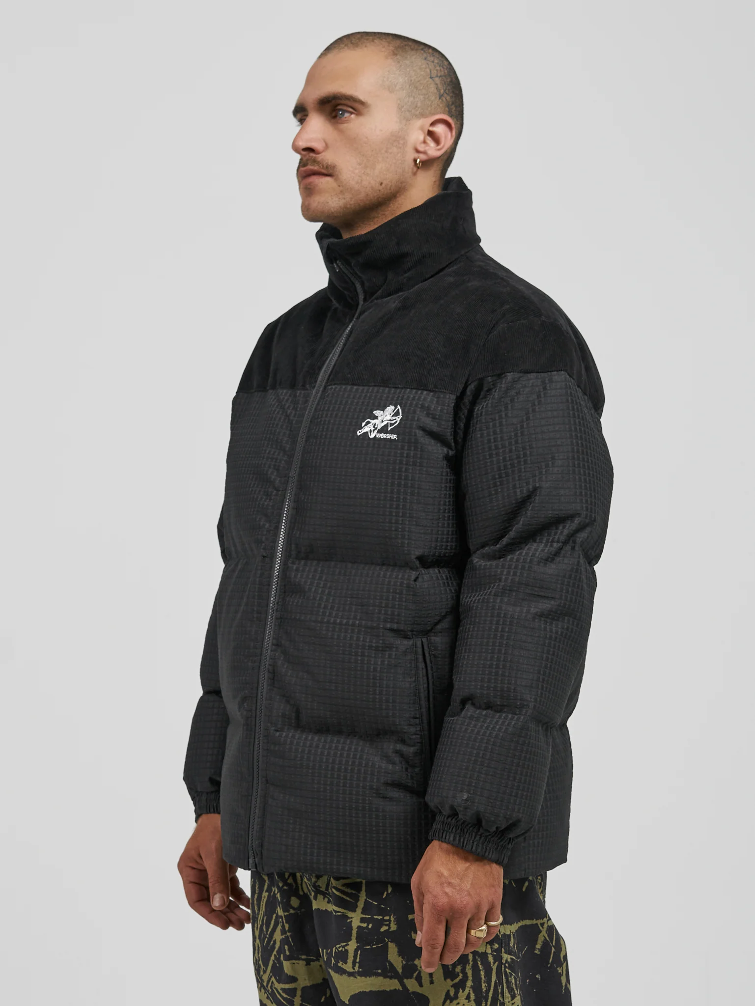 Cherub Puffer Jacket - Black - Image 2