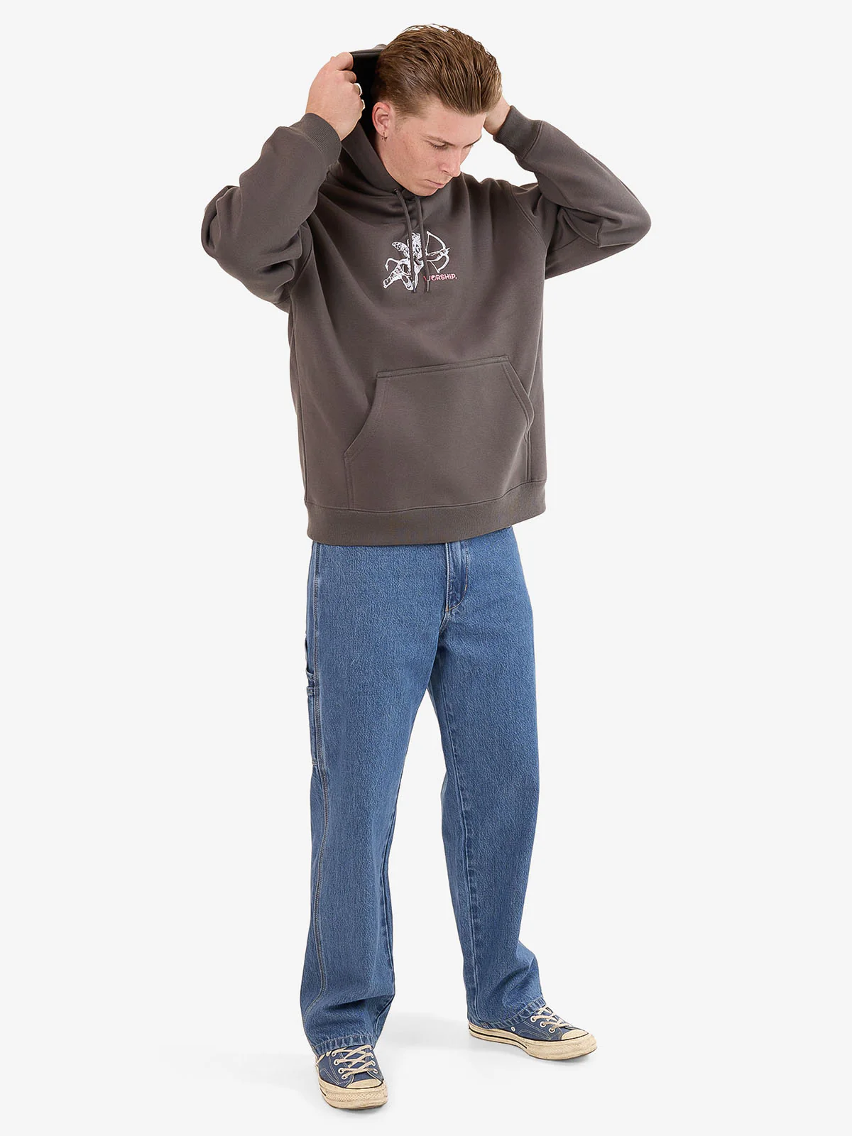 Cherub Pull Over Hood - Worn Black - Image 3