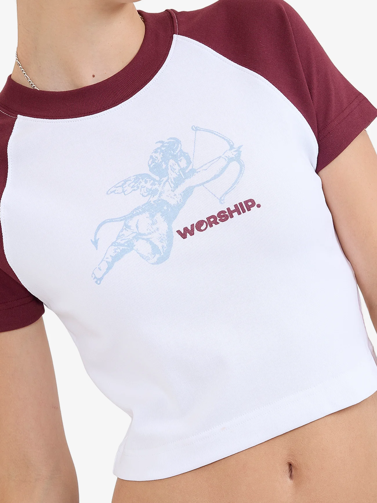 Cherub Raglan Micro Tee - Vintage Wine - Image 6