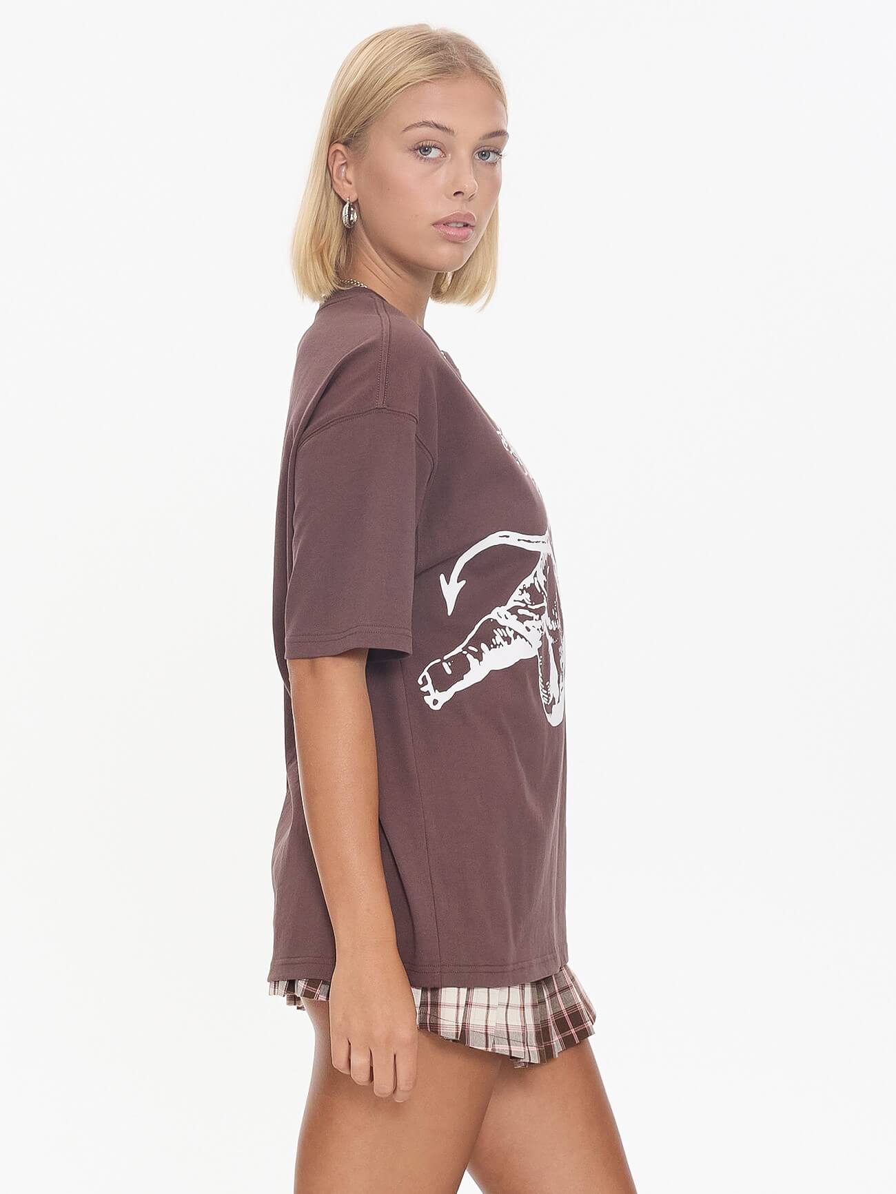 Cherub Relaxed Fit Tee - Dark Choc - Image 6