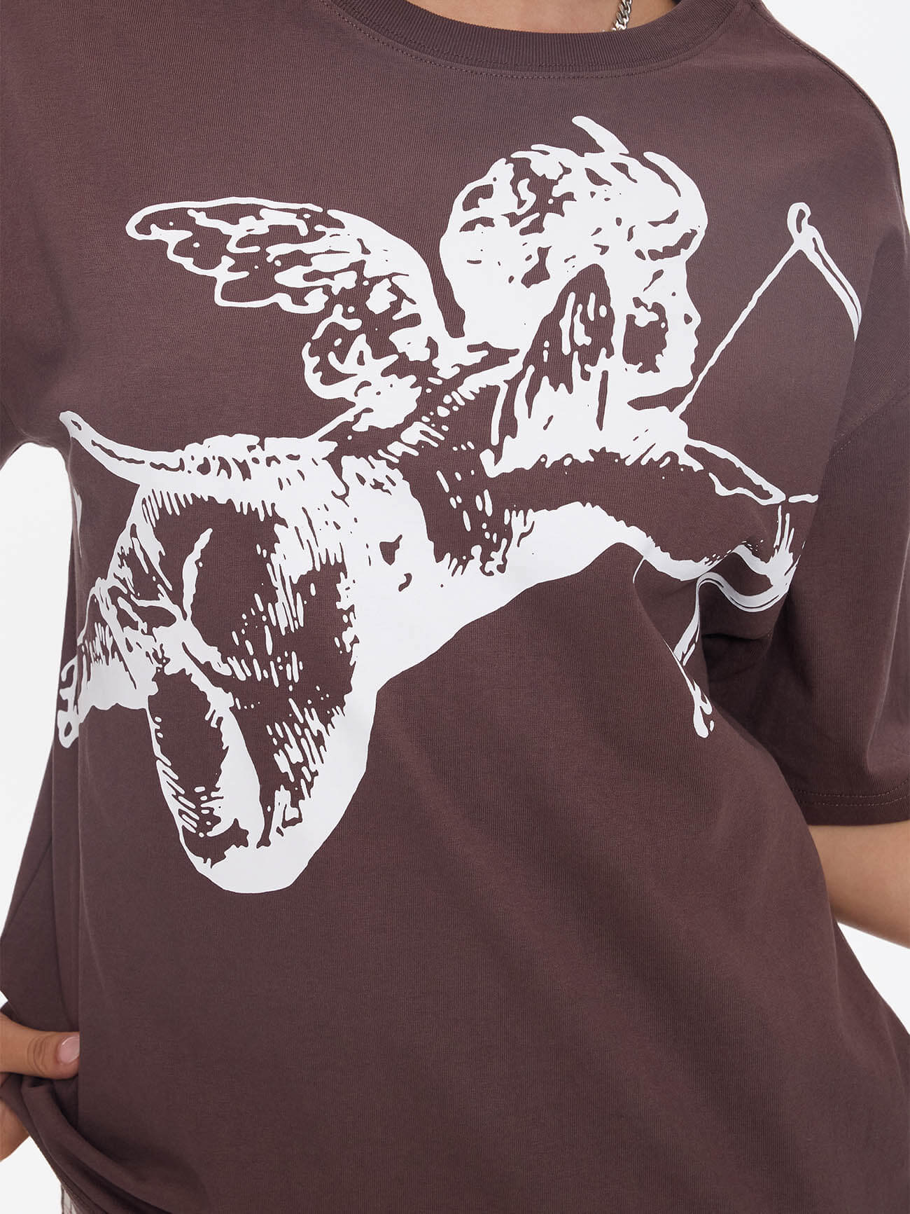 Cherub Relaxed Fit Tee - Dark Choc - Image 8