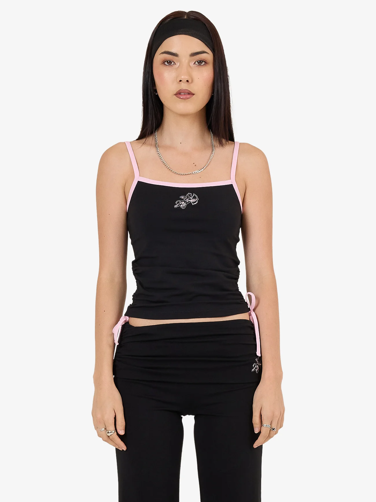 Cherub Ruched Singlet - Black - Image 9