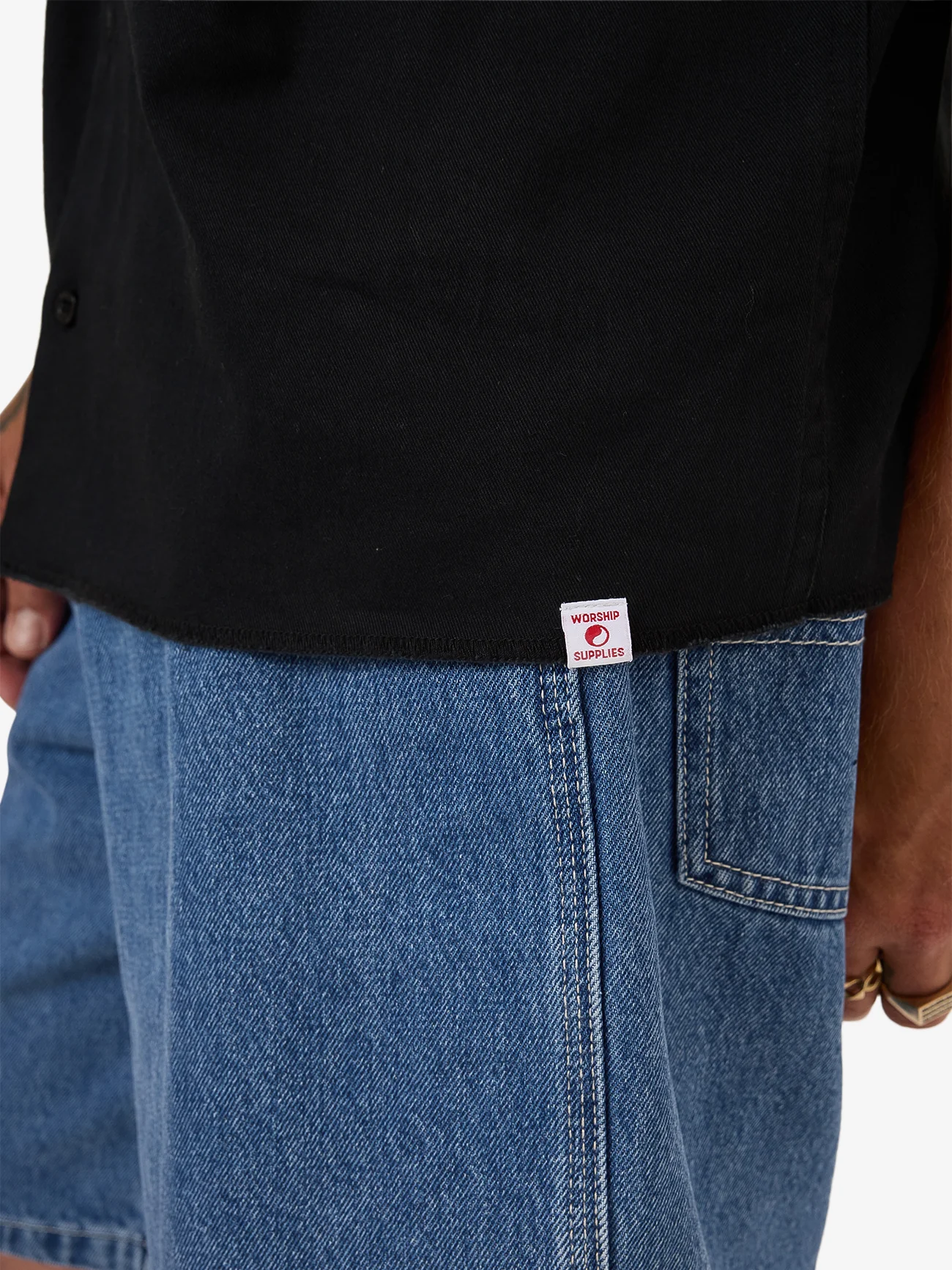 Cherub Short Sleeve Work Shirt - Black - Image 7