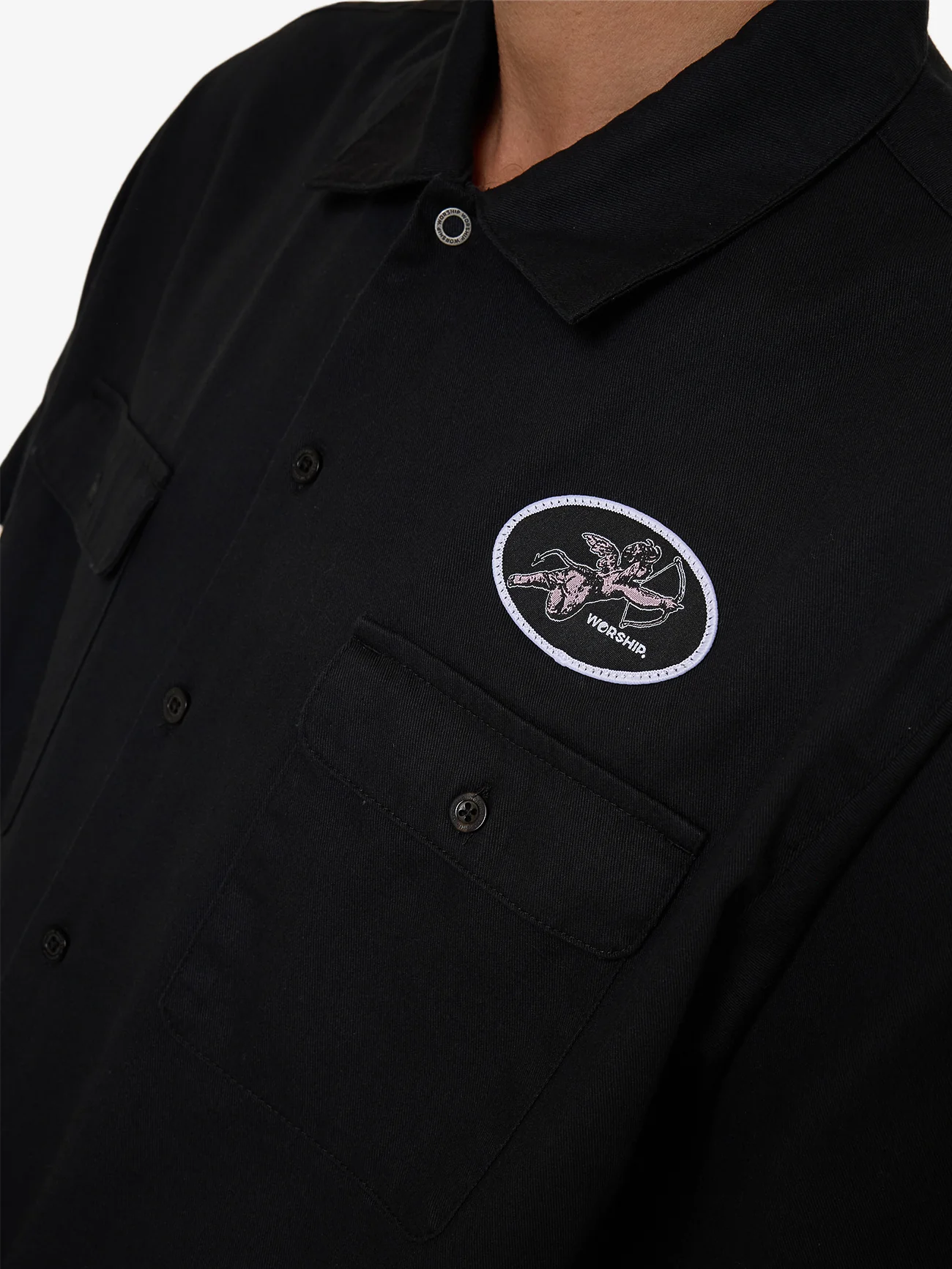 Cherub Short Sleeve Work Shirt - Black - Image 8