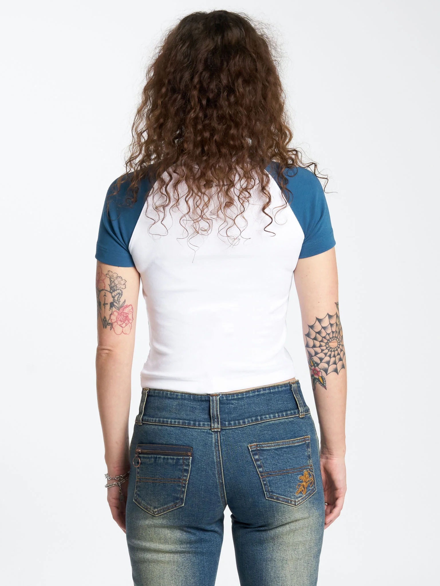 Cherub Slim Raglan Tee - Moroccan Blue - Image 2