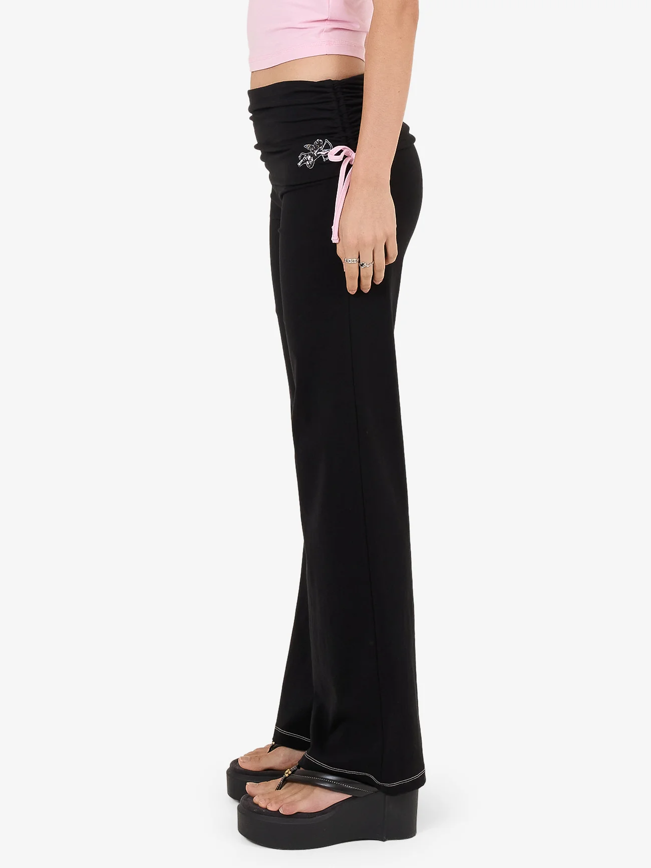Cherub Y2K Gathered Legging - Black - Image 3