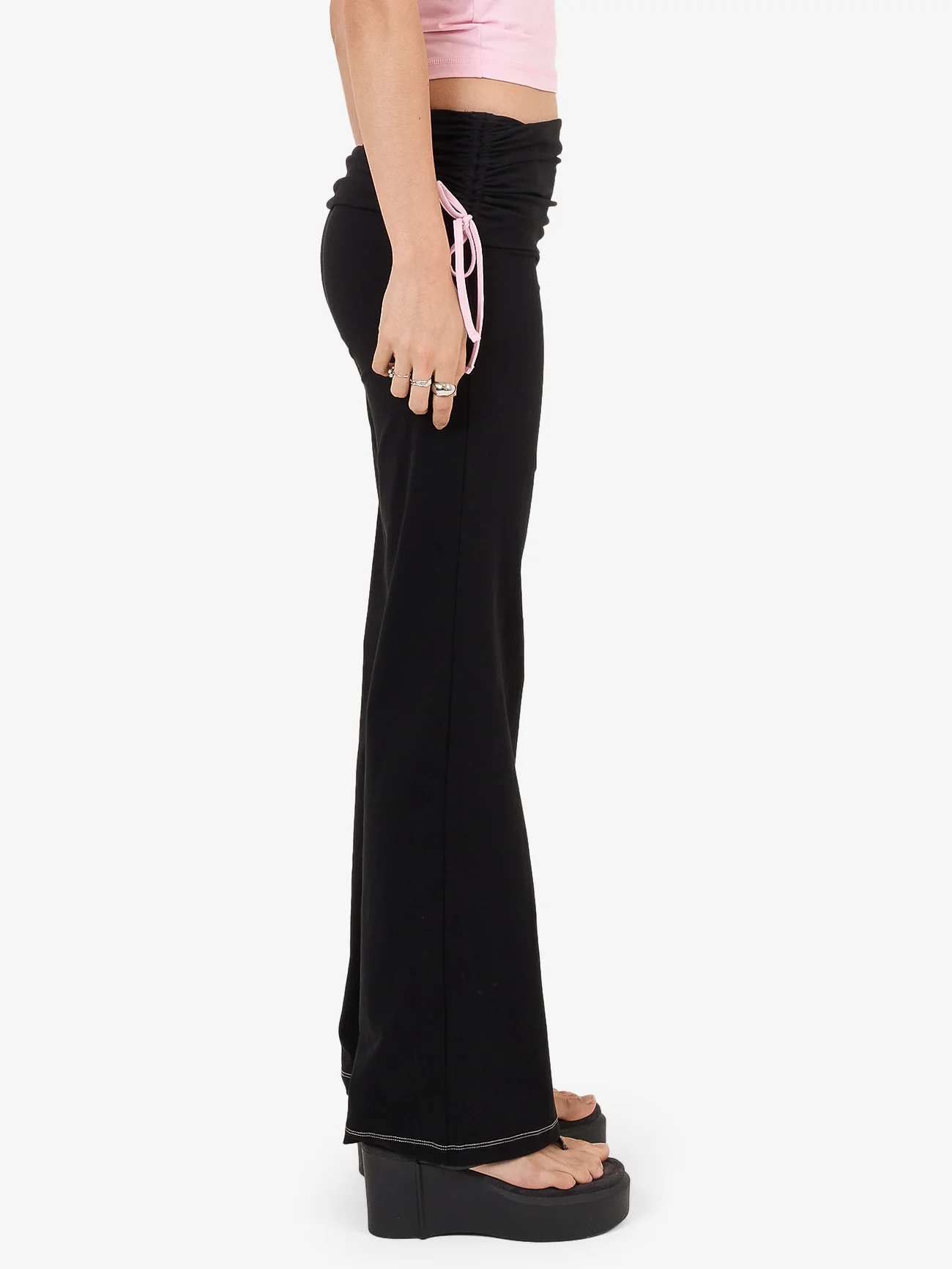 Cherub Y2K Gathered Legging - Black - Image 4