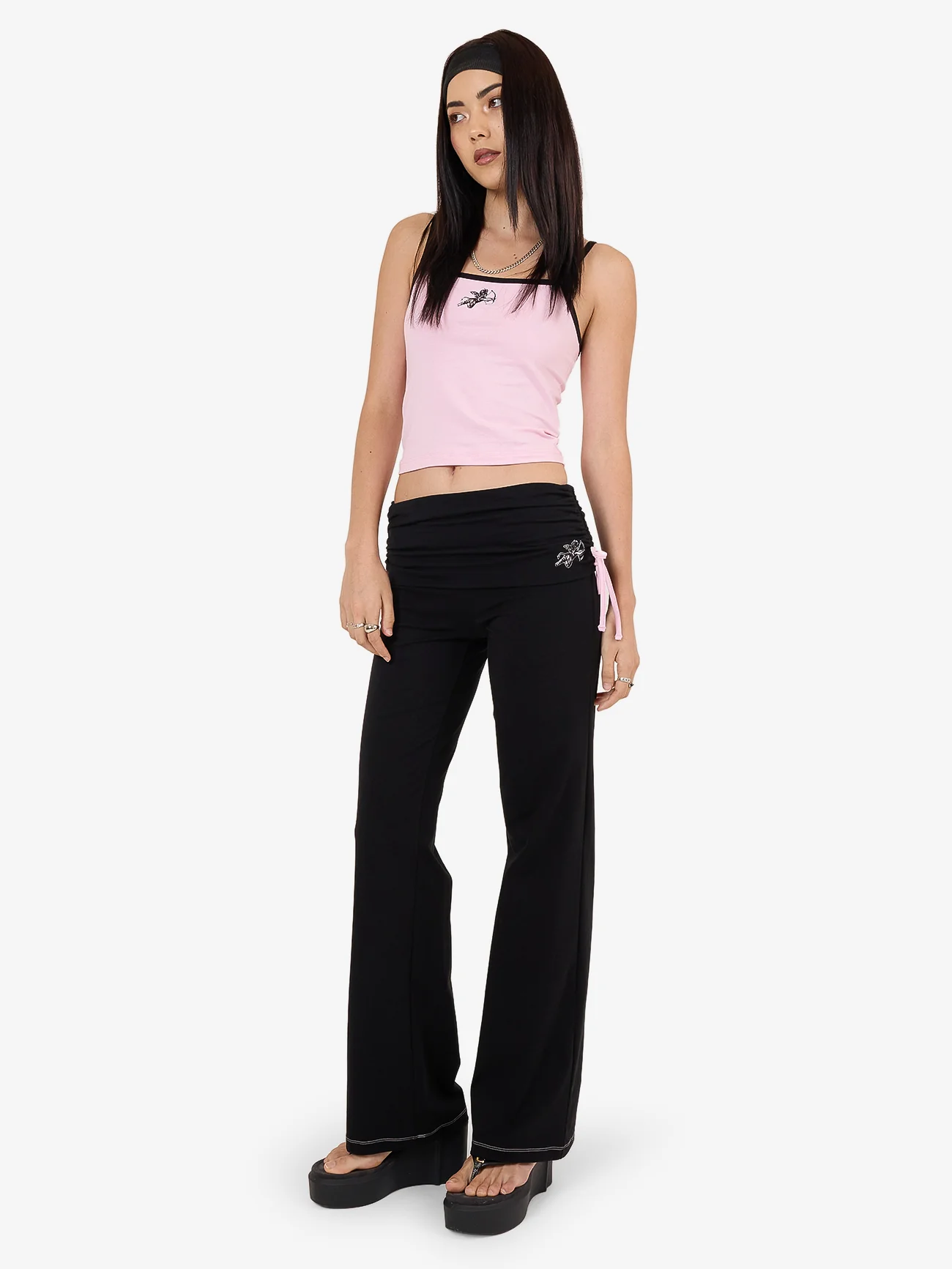 Cherub Y2K Gathered Legging - Black - Image 5