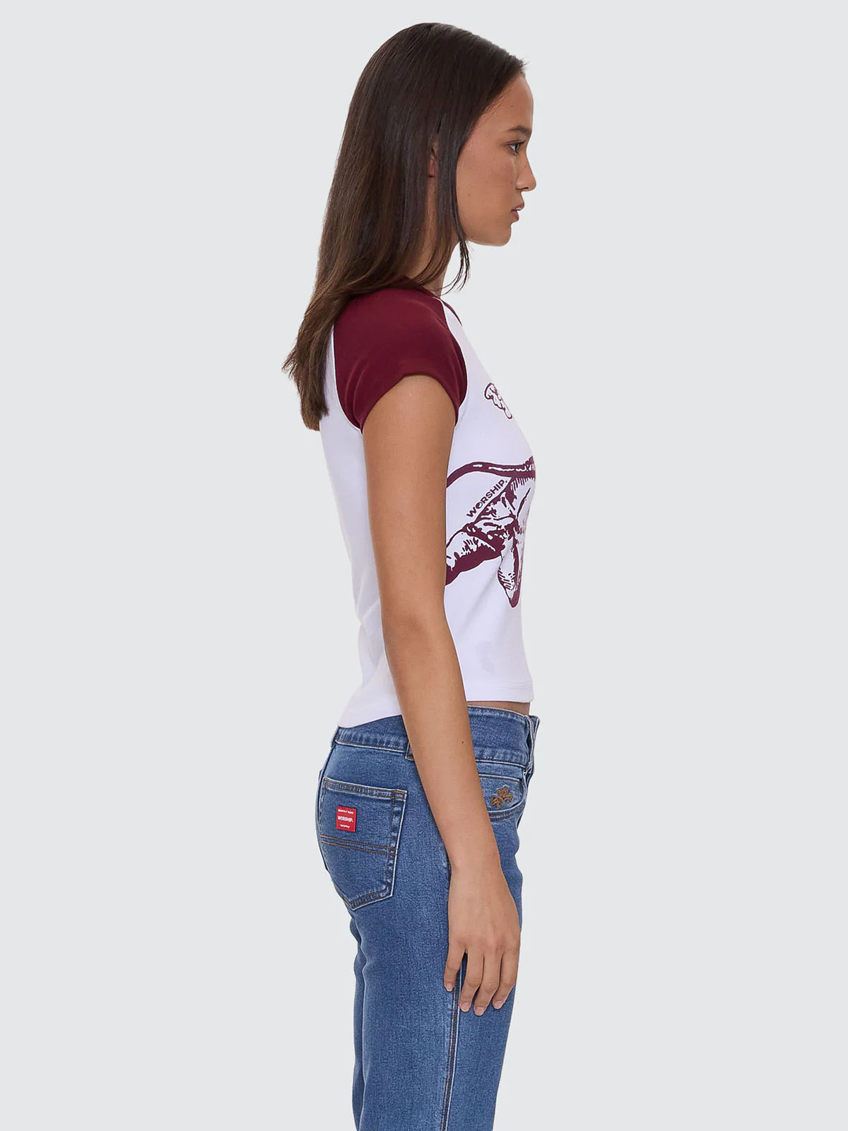 Cherub Y2K Raglan Tee - White - Image 5