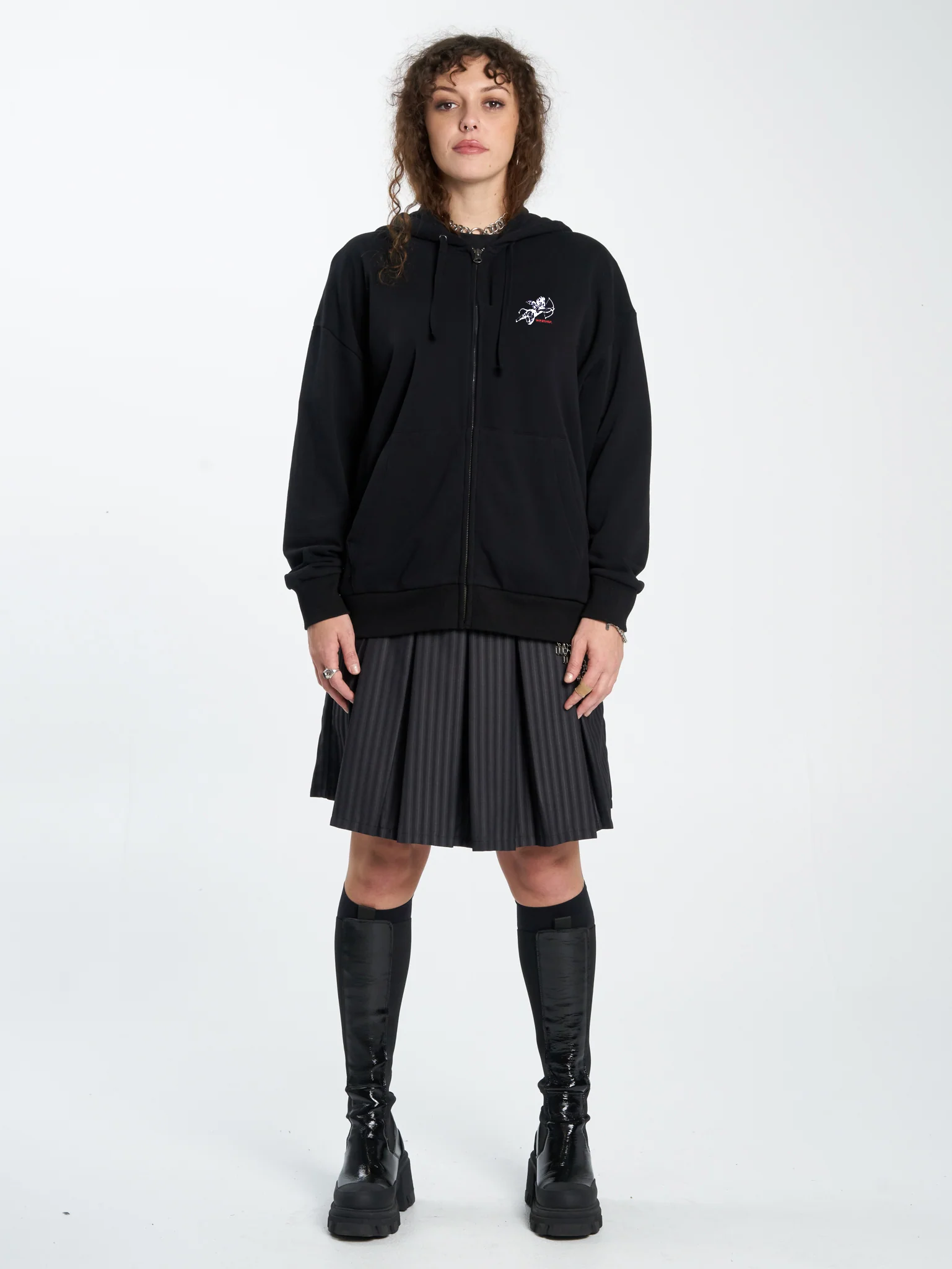 Cherub Zip Front Hood - Black - Image 4