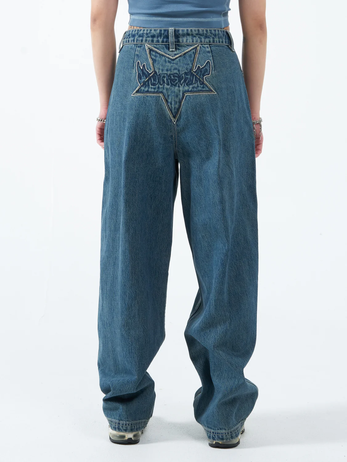 Chew On It Big Baggy Jean - Dirty Mid Blue - Image 2