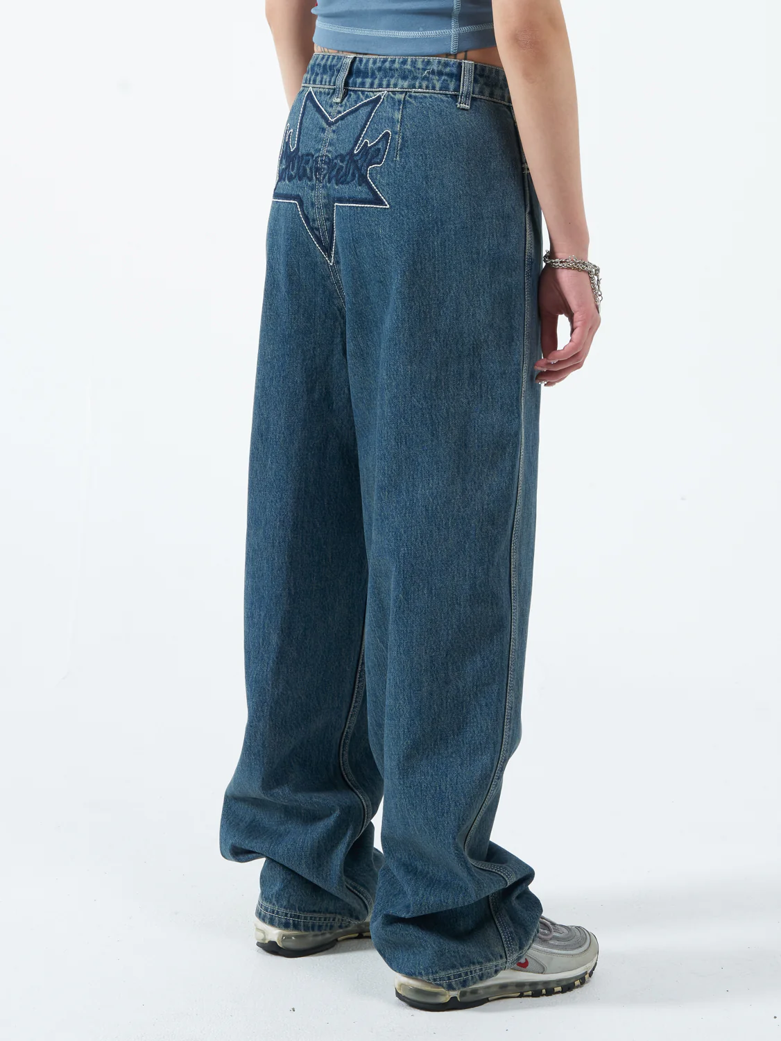 Chew On It Big Baggy Jean - Dirty Mid Blue - Image 5