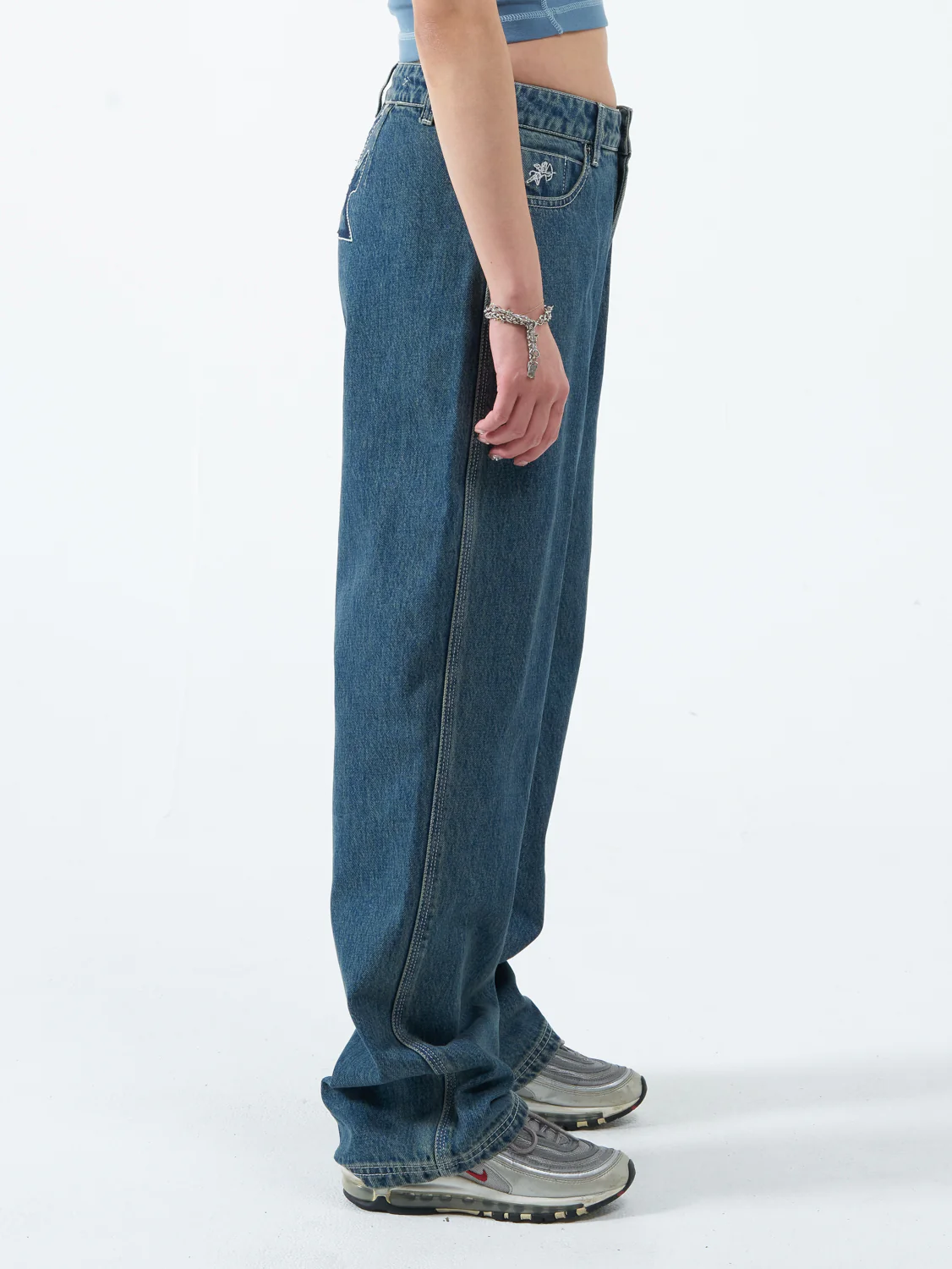 Chew On It Big Baggy Jean - Dirty Mid Blue - Image 6