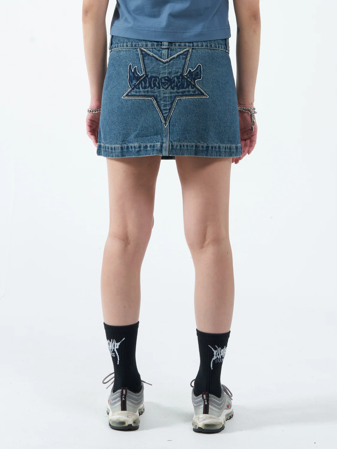 Chew On It Micro Skirt - Dirty Mid Blue - Image 2