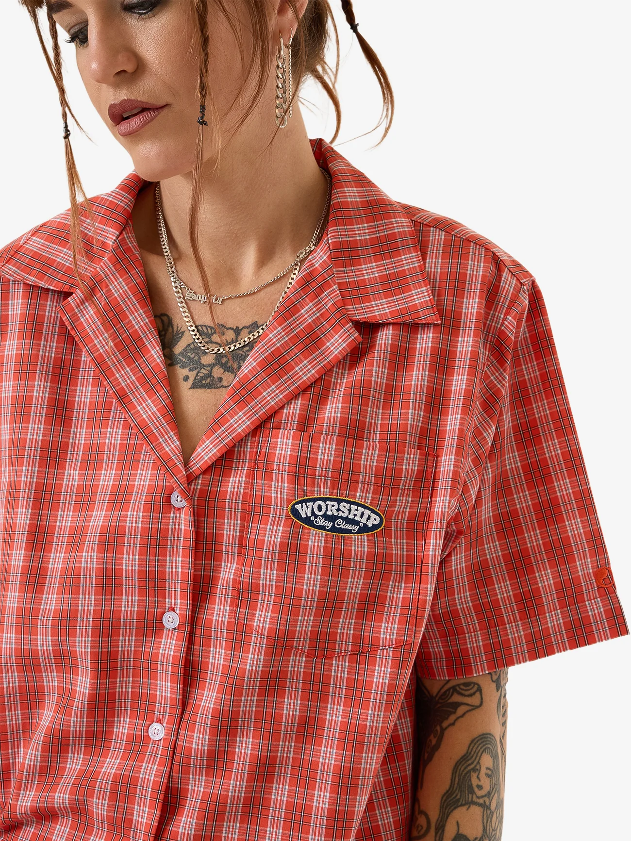 Class Box Fit Shirt - Tomato Red - Image 7