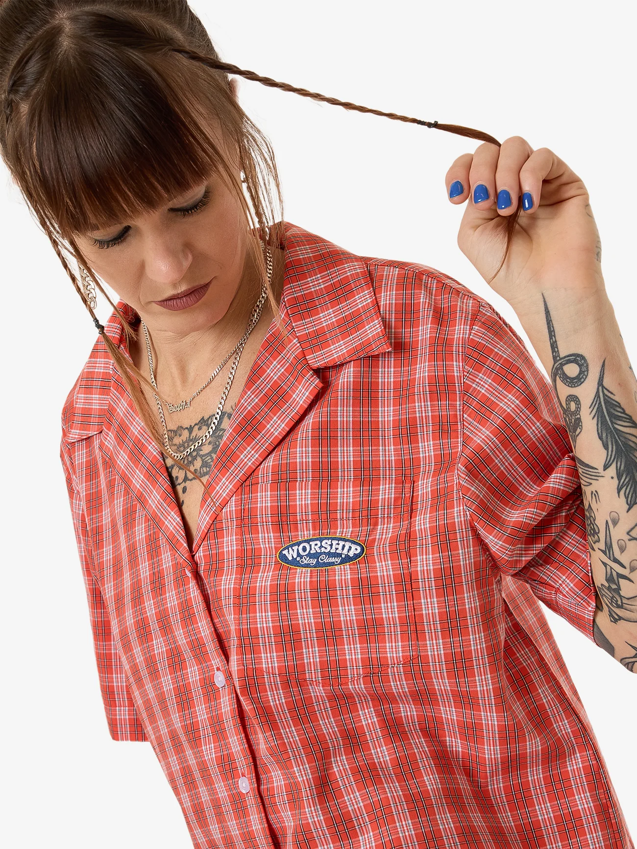 Class Box Fit Shirt - Tomato Red - Image 8