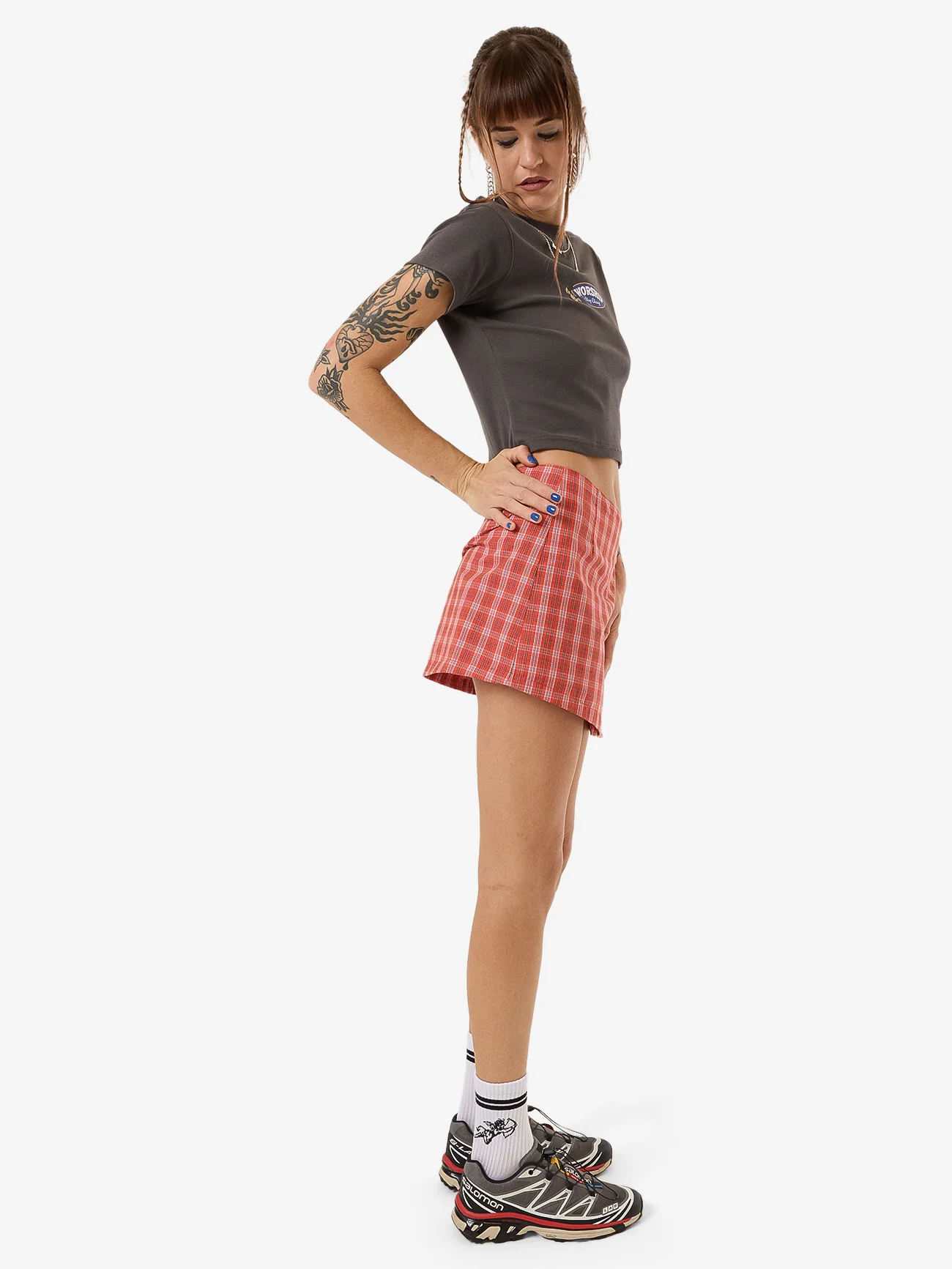 Class Micro Wrap Skirt - Tomato Red - Image 6