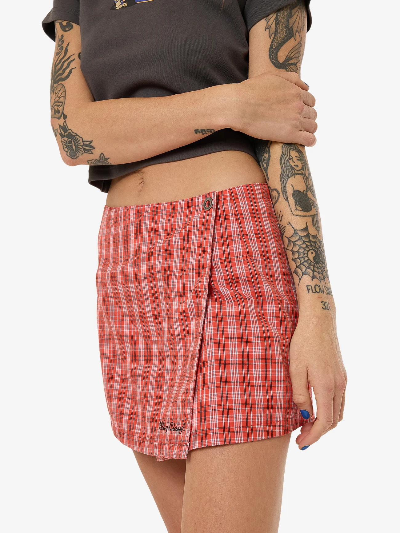 Class Micro Wrap Skirt - Tomato Red - Image 8