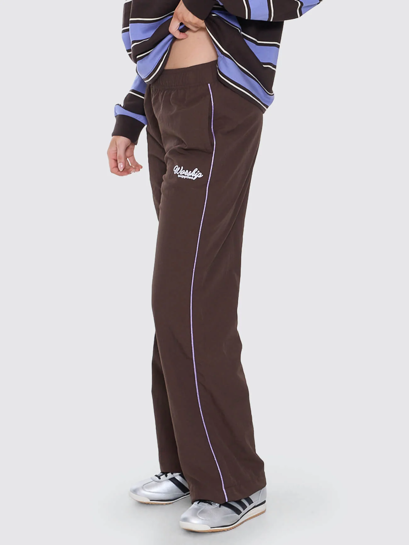 Coed Nylon Track Pant - Ganache - Image 4