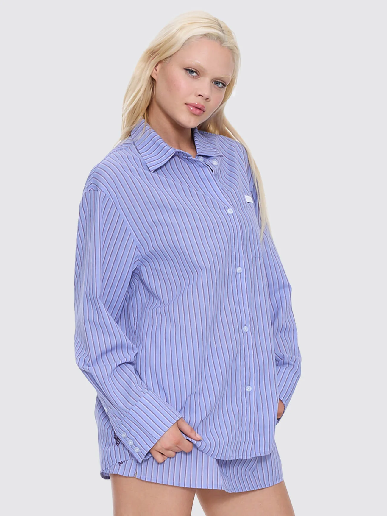 Coed Oversized Long Sleeve Shirt - Purple Haze - Image 5