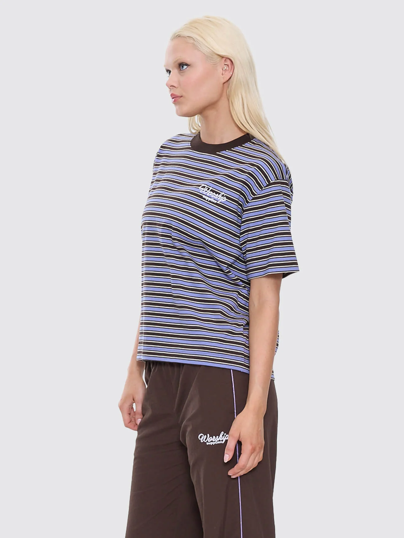 Coed Stripe Regular Fit Tee - Ganache - Image 4