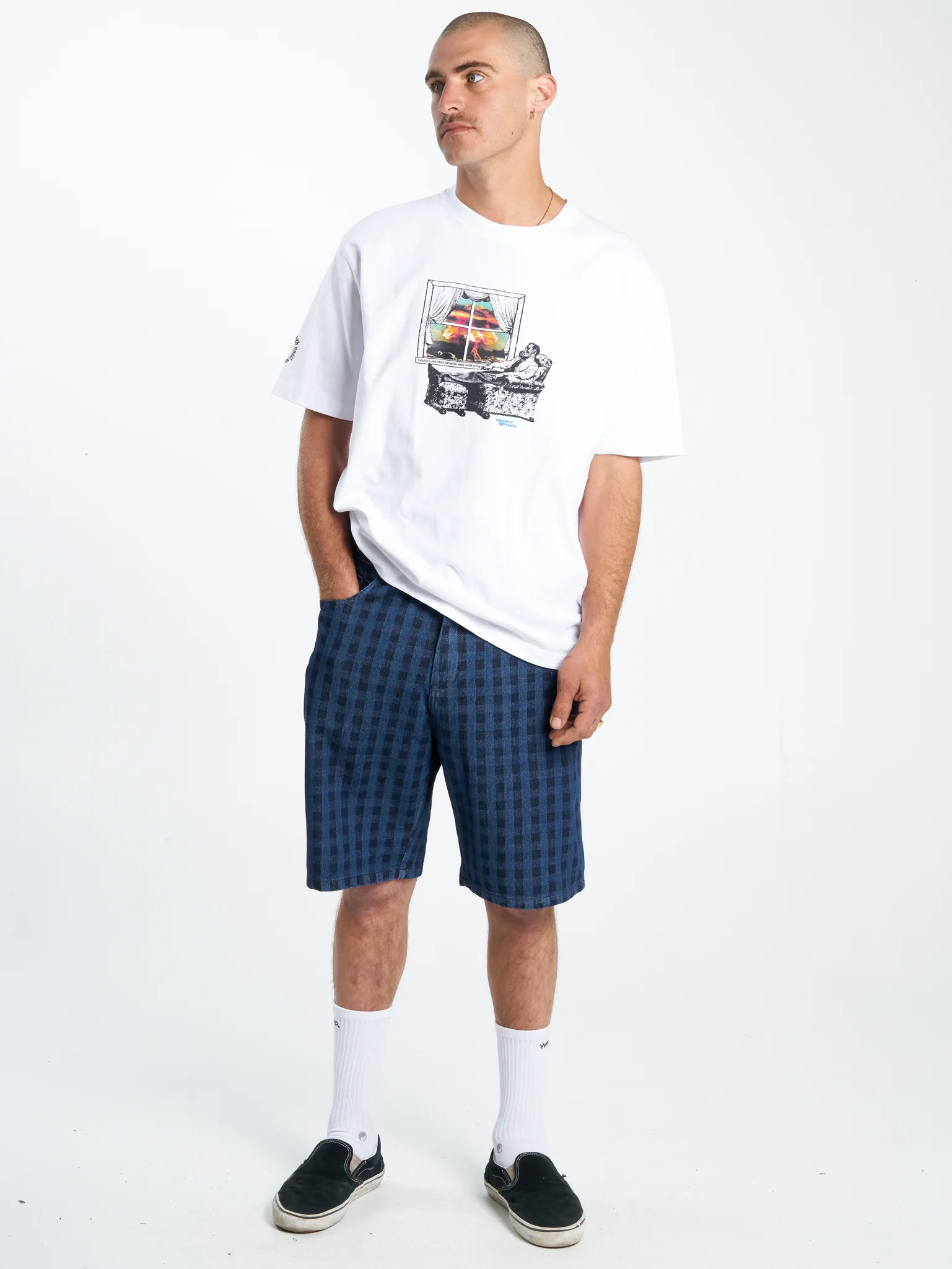 Controlled Burn Big Dawg Jean Short - Dark Indigo Check - Image 5