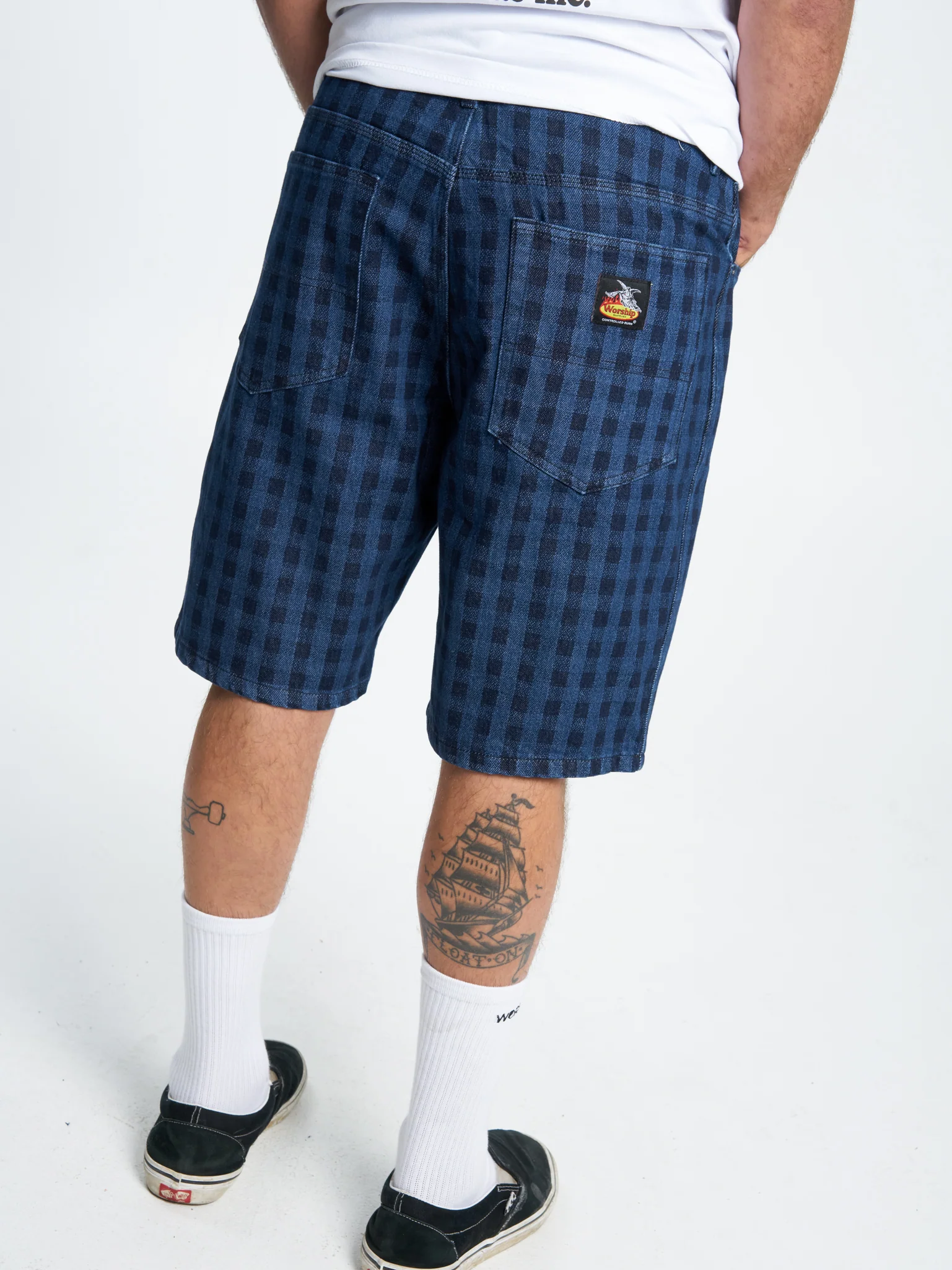 Controlled Burn Big Dawg Jean Short - Dark Indigo Check - Image 7