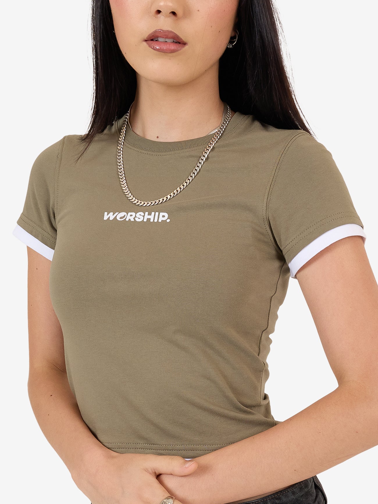 Core Slim Fit Contrasts Tee - Kelp - Image 3