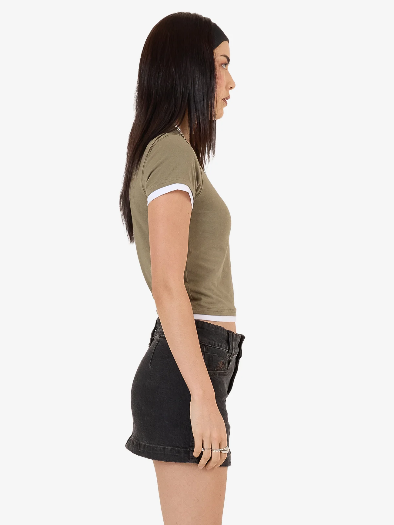 Core Slim Fit Contrasts Tee - Kelp - Image 8