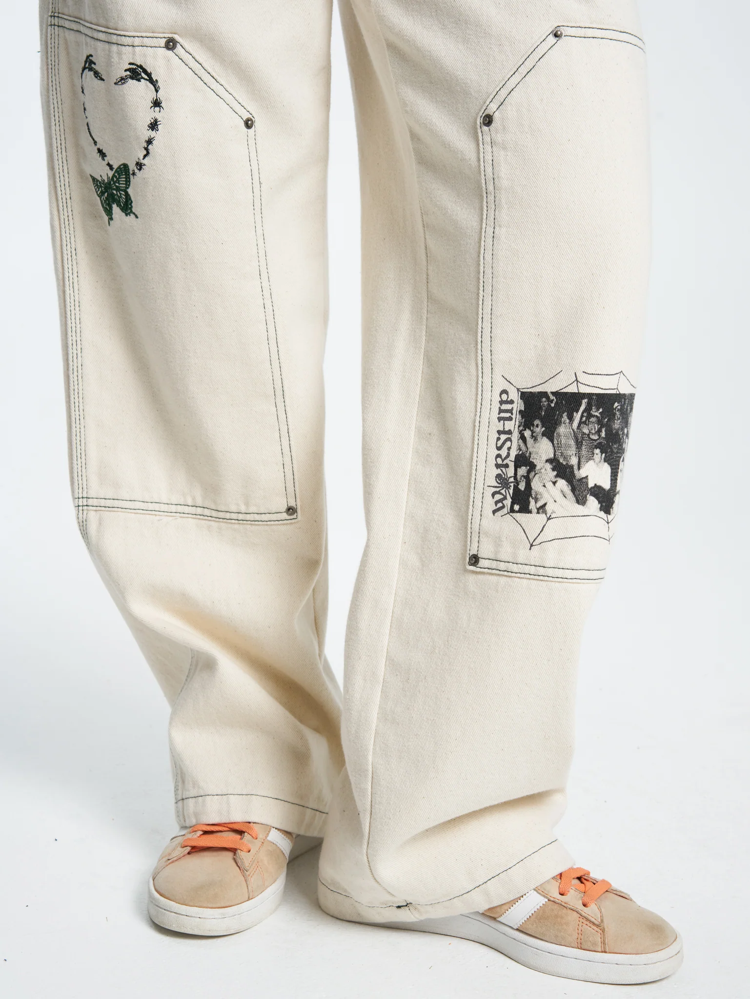 Creatures Double Knee Sloucher Jean - Unbleached - Image 6