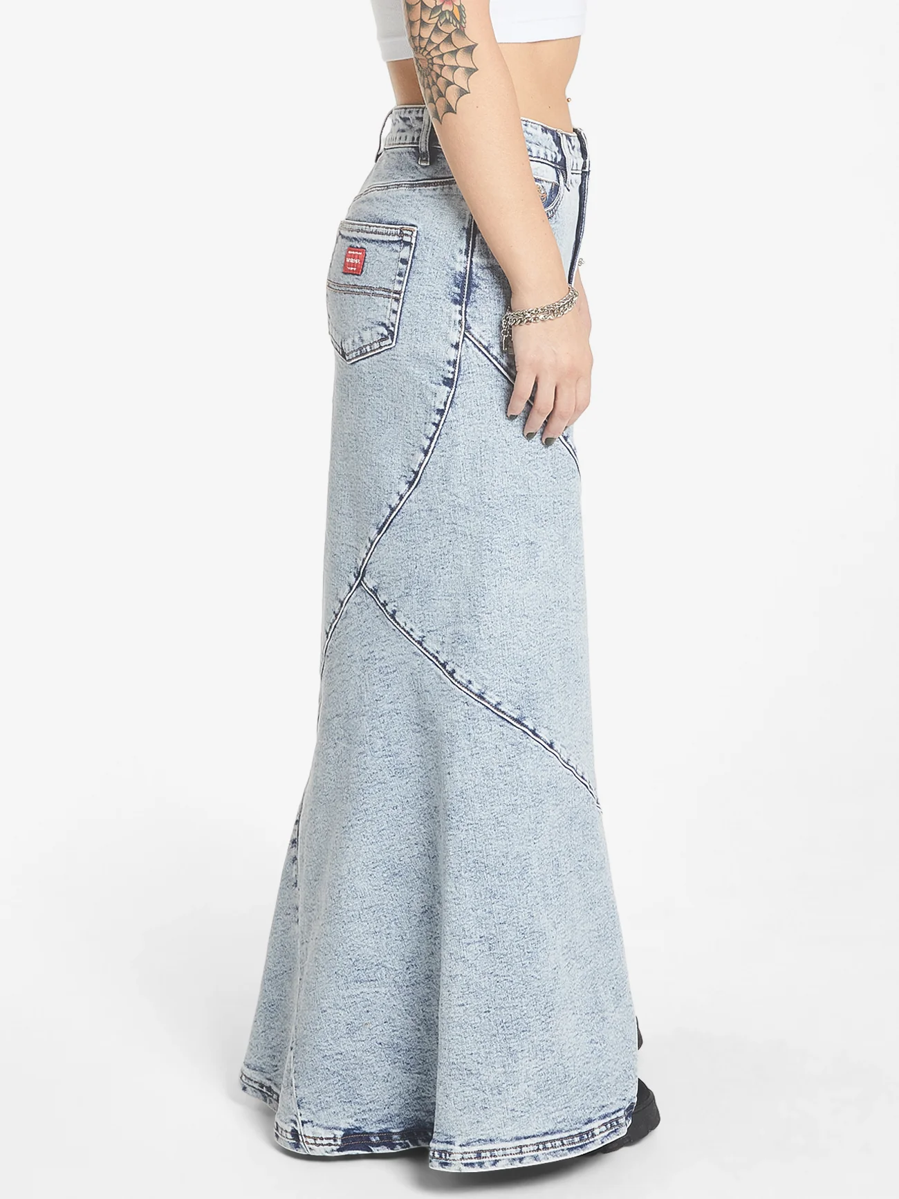 Crossroads Low Rise Denim Maxi Skirt - Acid Lightning - Image 3